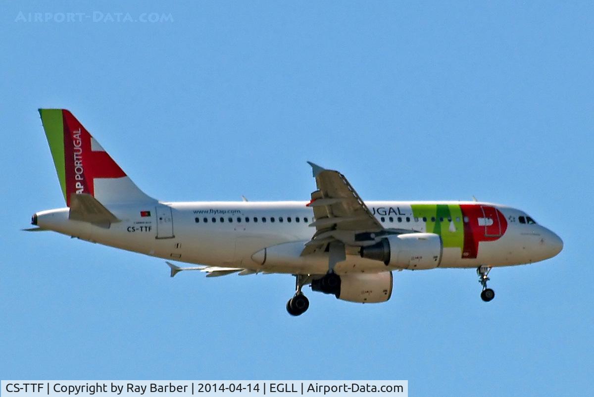CS-TTF, 1998 Airbus A319-111 C/N 837, Airbus A319-111 [0837] TAP Air Portugal Home~G 14/04/2014. On approach 27L.