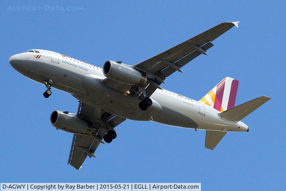 D-AGWY, 2013 Airbus A319-132 C/N 5941, D-AGWY   Airbus A319-132 [5941] (Germanwings) Home~G 21/05/2015. On approach 27R.