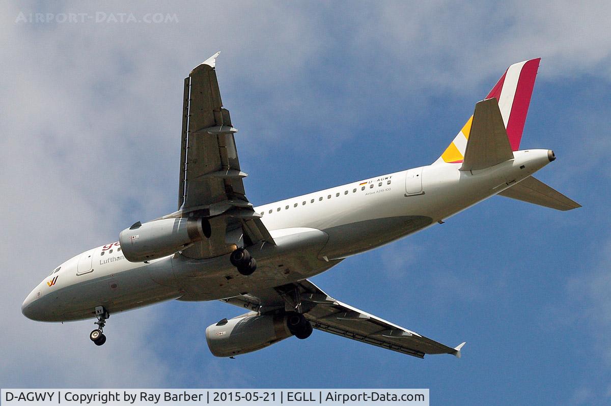 D-AGWY, 2013 Airbus A319-132 C/N 5941, D-AGWY   Airbus A319-132 [5941] (Germanwings) Home~G 21/05/2015. On approach 27R.