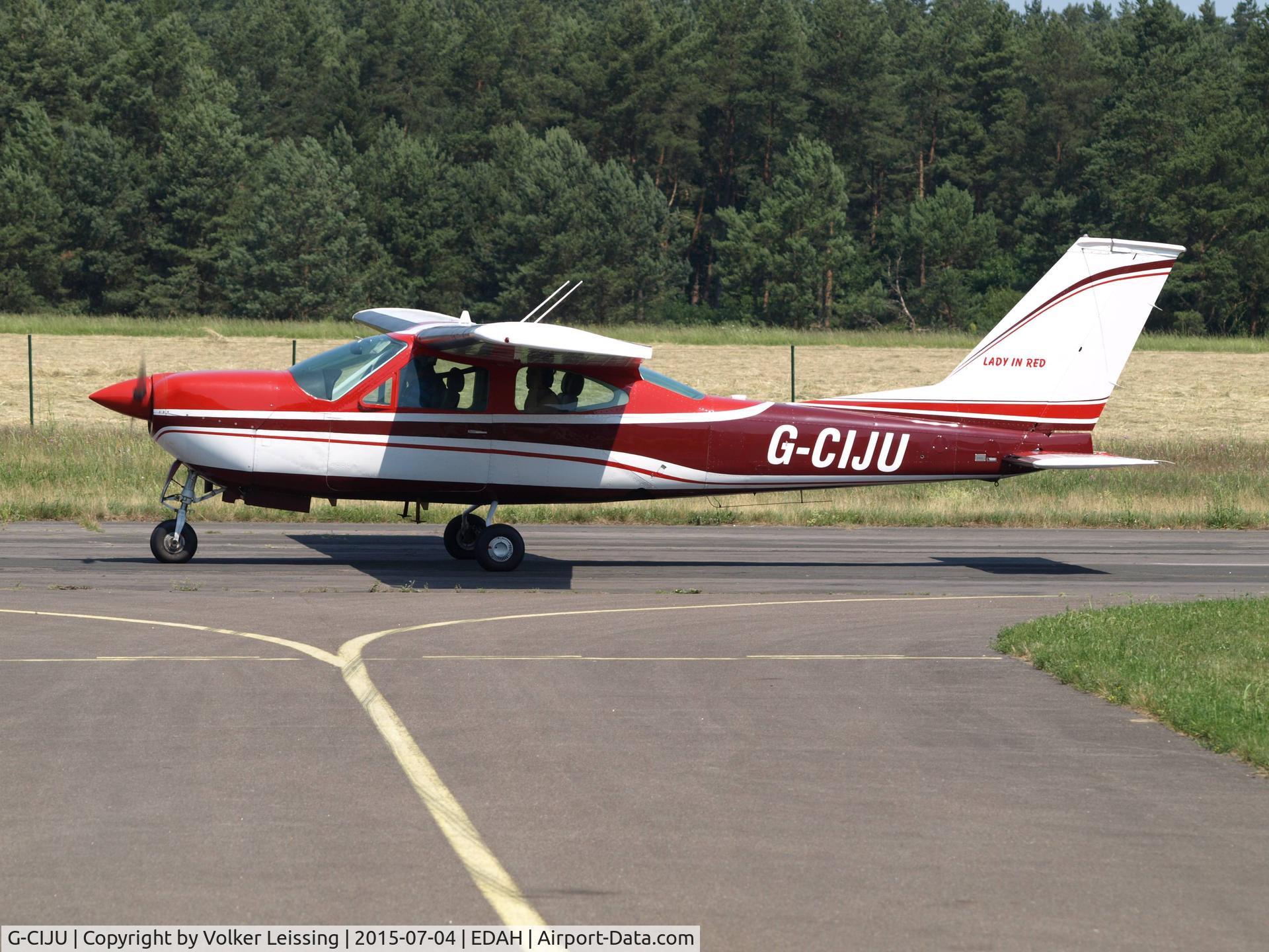 G-CIJU, 1970 Cessna 177RG Cardinal C/N 177RG0020, taxi to parking