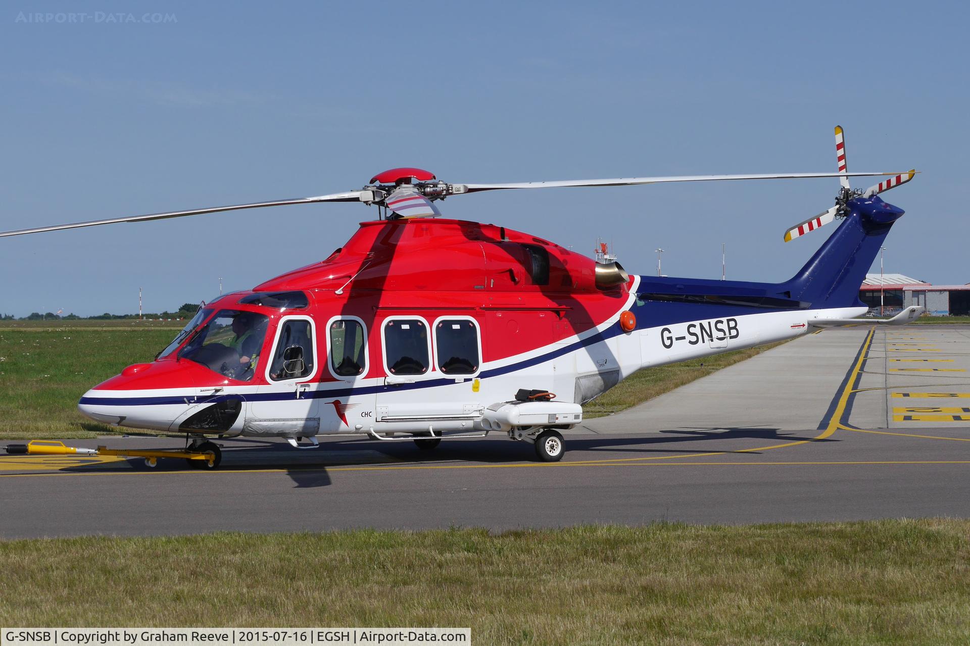 G-SNSB, 2010 AgustaWestland AW-139 C/N 31295, Under tow at Norwich.