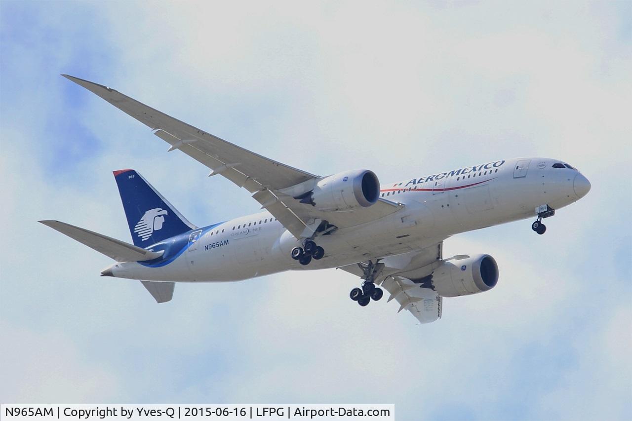 N965AM, 2013 Boeing 787-8 Dreamliner C/N 35308, Boeing 787-8 Dreamliner, Short approach rwy 08R, Roissy Charles De Gaulle Airport (LFPG-CDG)