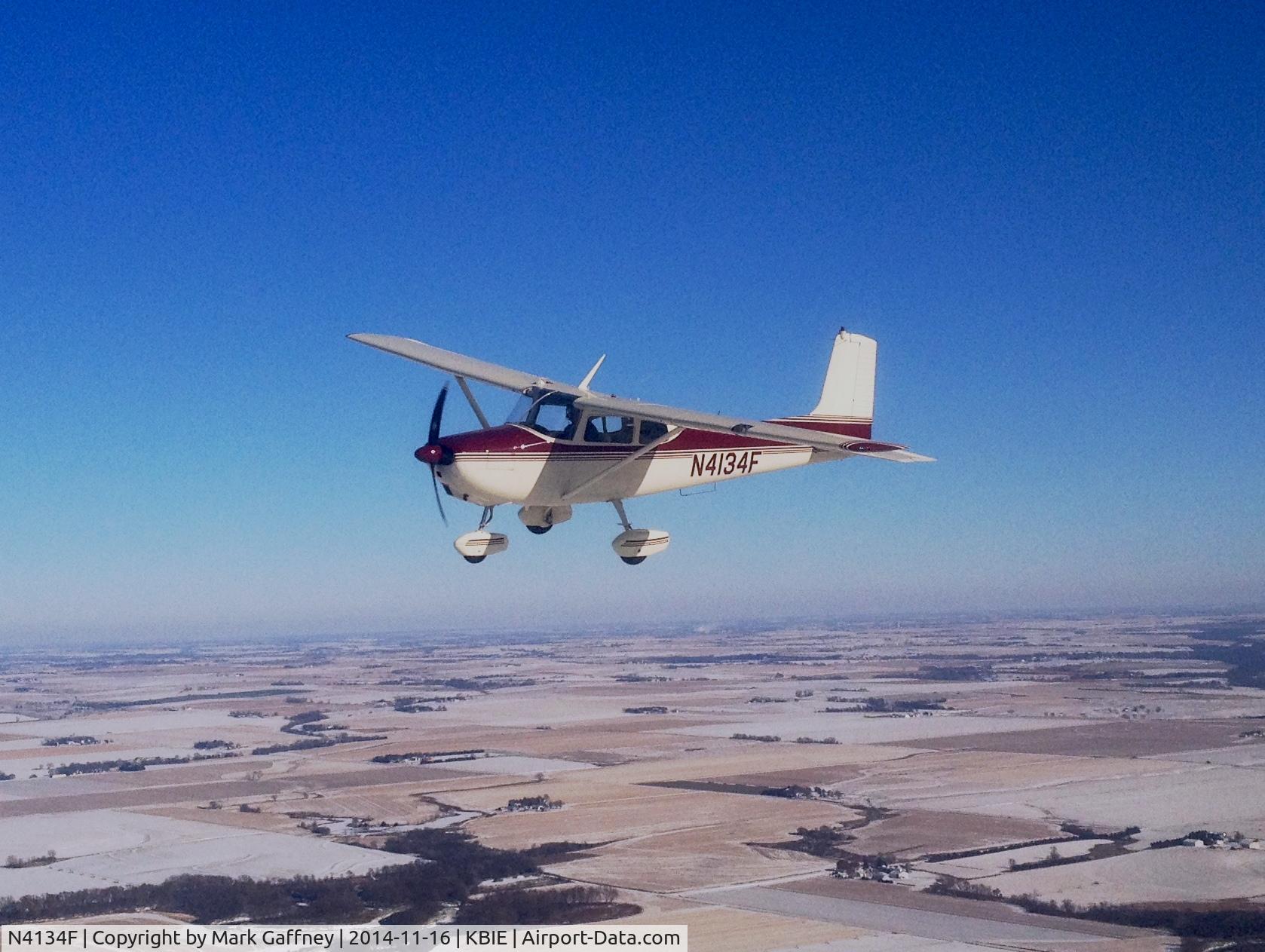 N4134F, 1958 Cessna 172 C/N 46034, Formation flight over Nebraska on a cold Novemeber day.