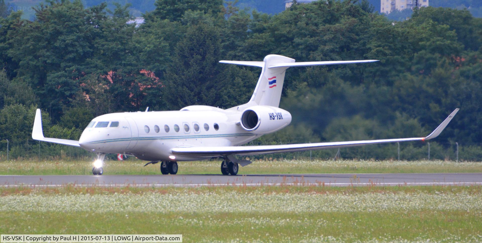 HS-VSK, 2013 Gulfstream Aerospace G650 (G-VI) C/N 6023, Gulfstream G650 taking off from LOWG, Graz