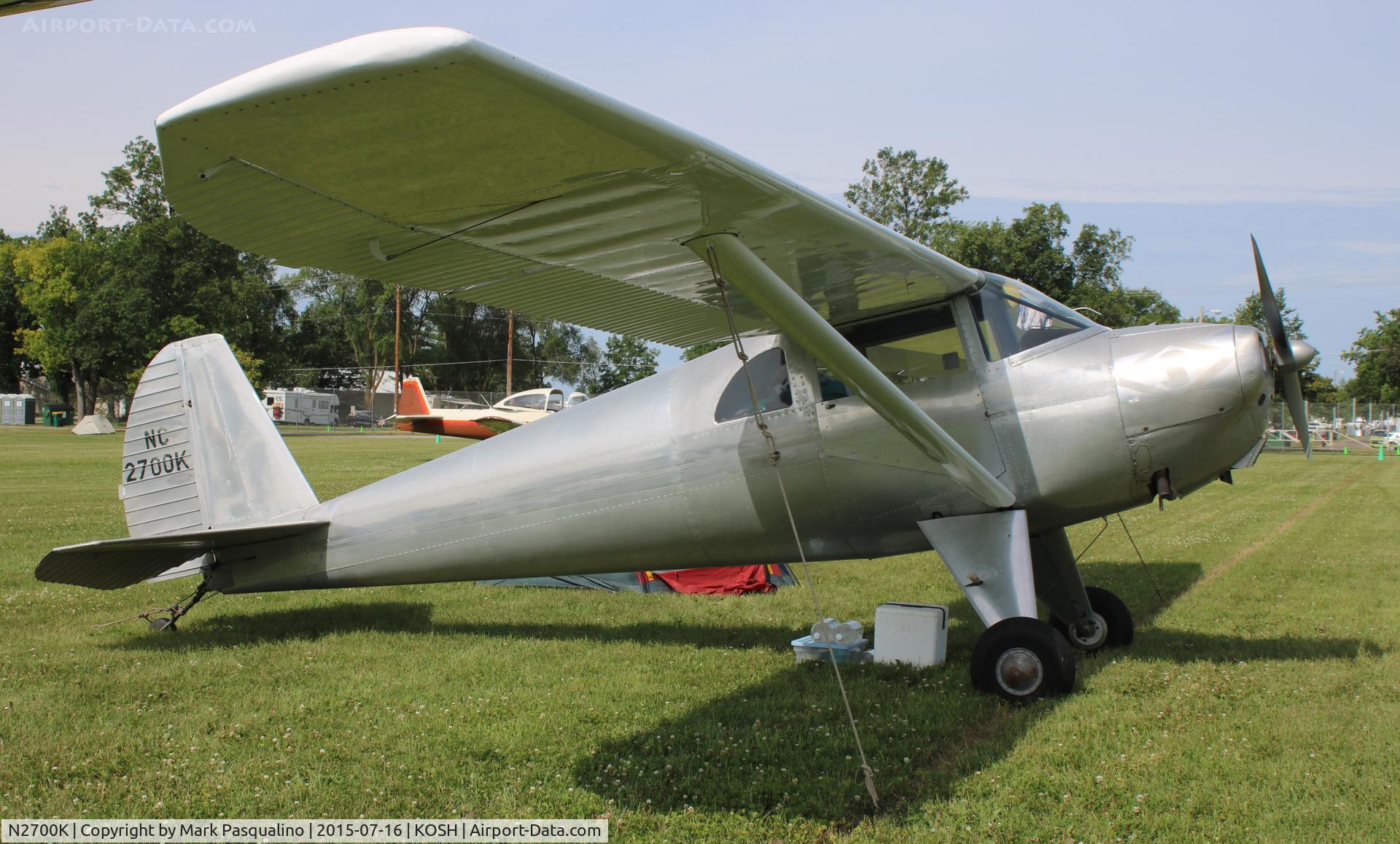 N2700K, 1947 Silvaire Luscombe 8E C/N 5427, Luscombe 8E