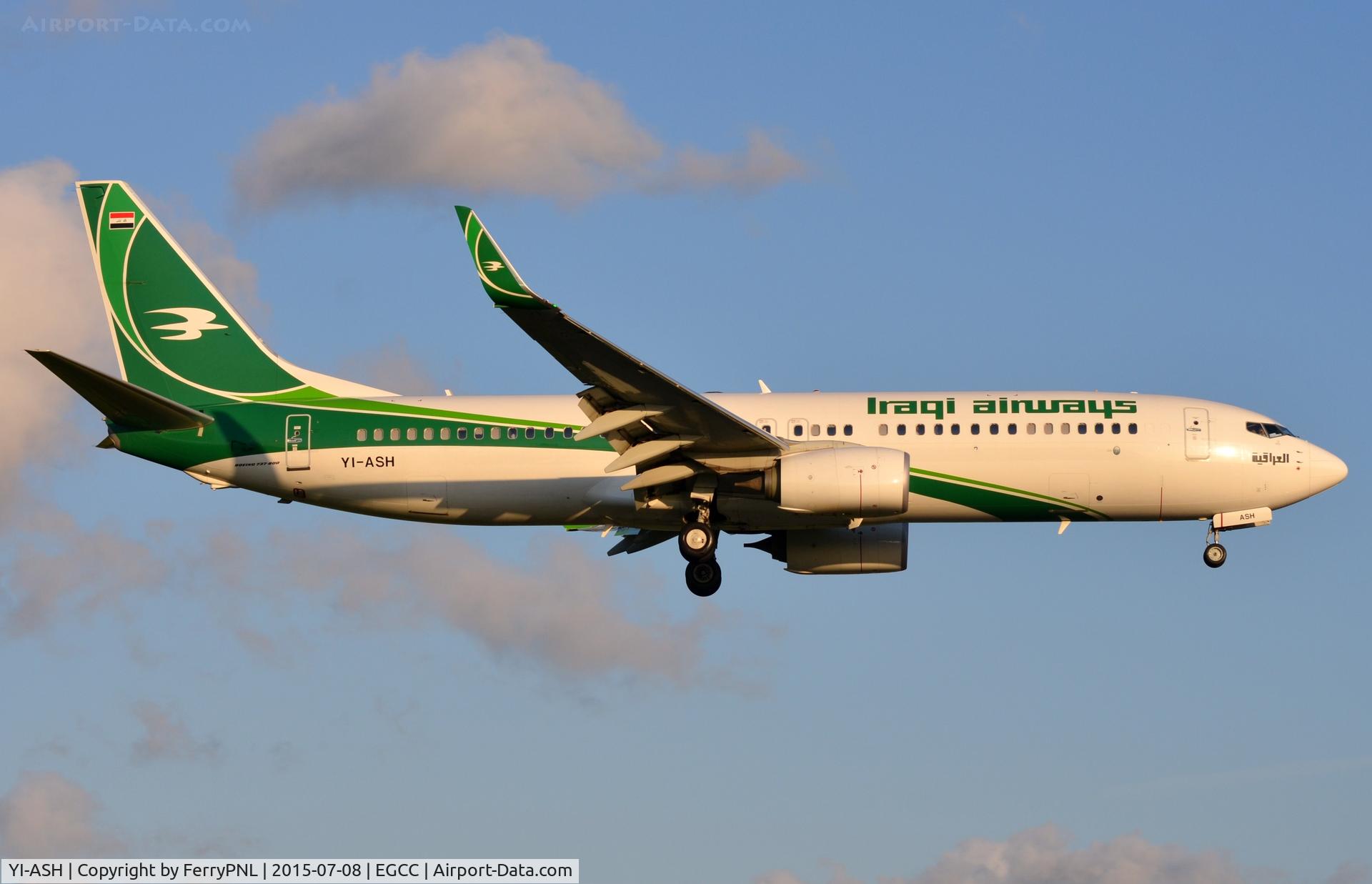 YI-ASH, 2014 Boeing 737-81Z C/N 40076, Iraqi B738 arriving from Erbil.