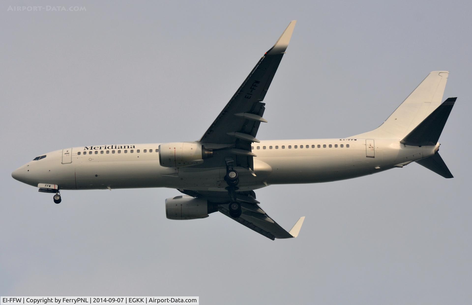EI-FFW, 2001 Boeing 737-85F C/N 30477, Meridiana in an all white or non c/s