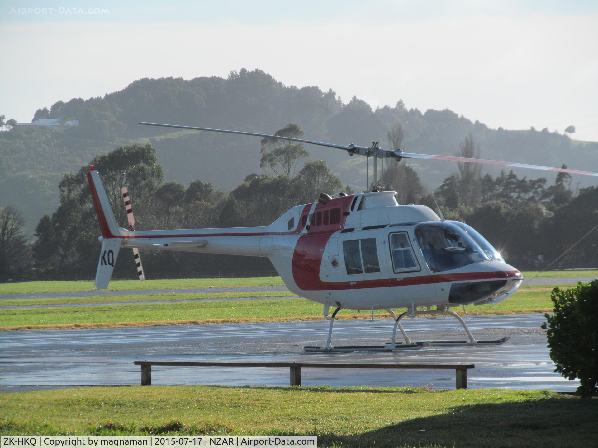 ZK-HKQ, Bell 206B C/N 4456, At Ardmore today