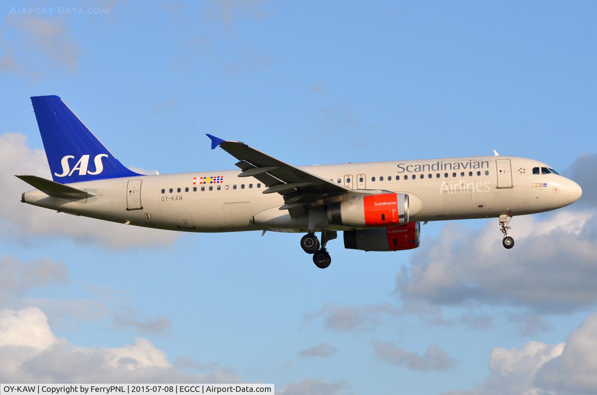 OY-KAW, 2006 Airbus A320-232 C/N 2817, SAS A320 on finals in MAN