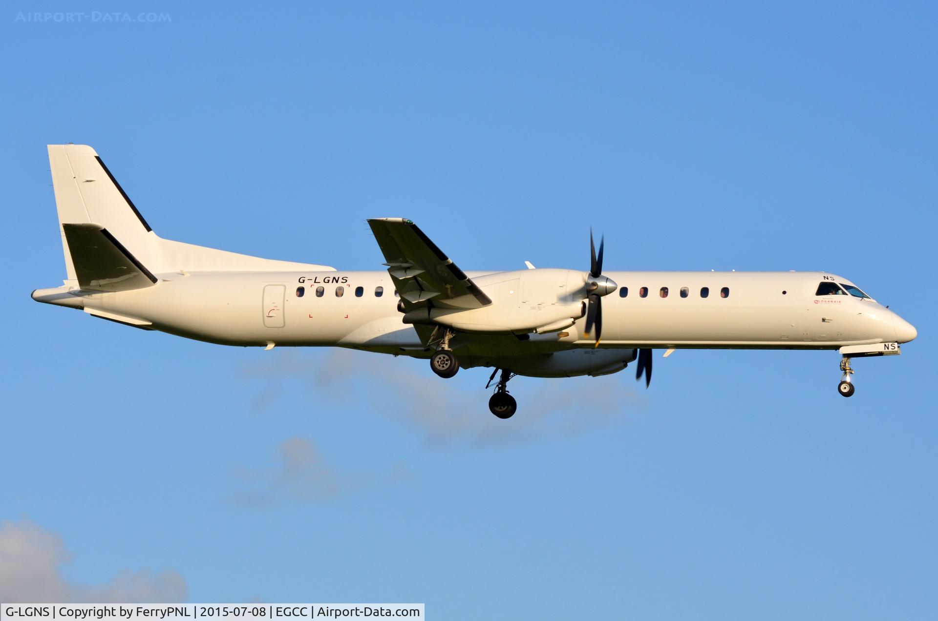 G-LGNS, 1996 Saab 2000 C/N 2000-041, Loganair Saab 200 without any colors.