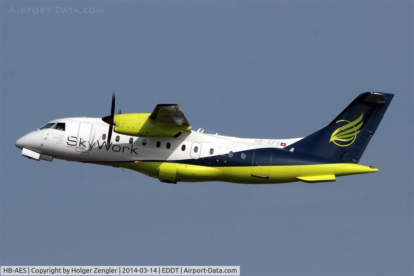 HB-AES, 1995 Dornier 328-110 C/N 3021, Up and away to BRN....