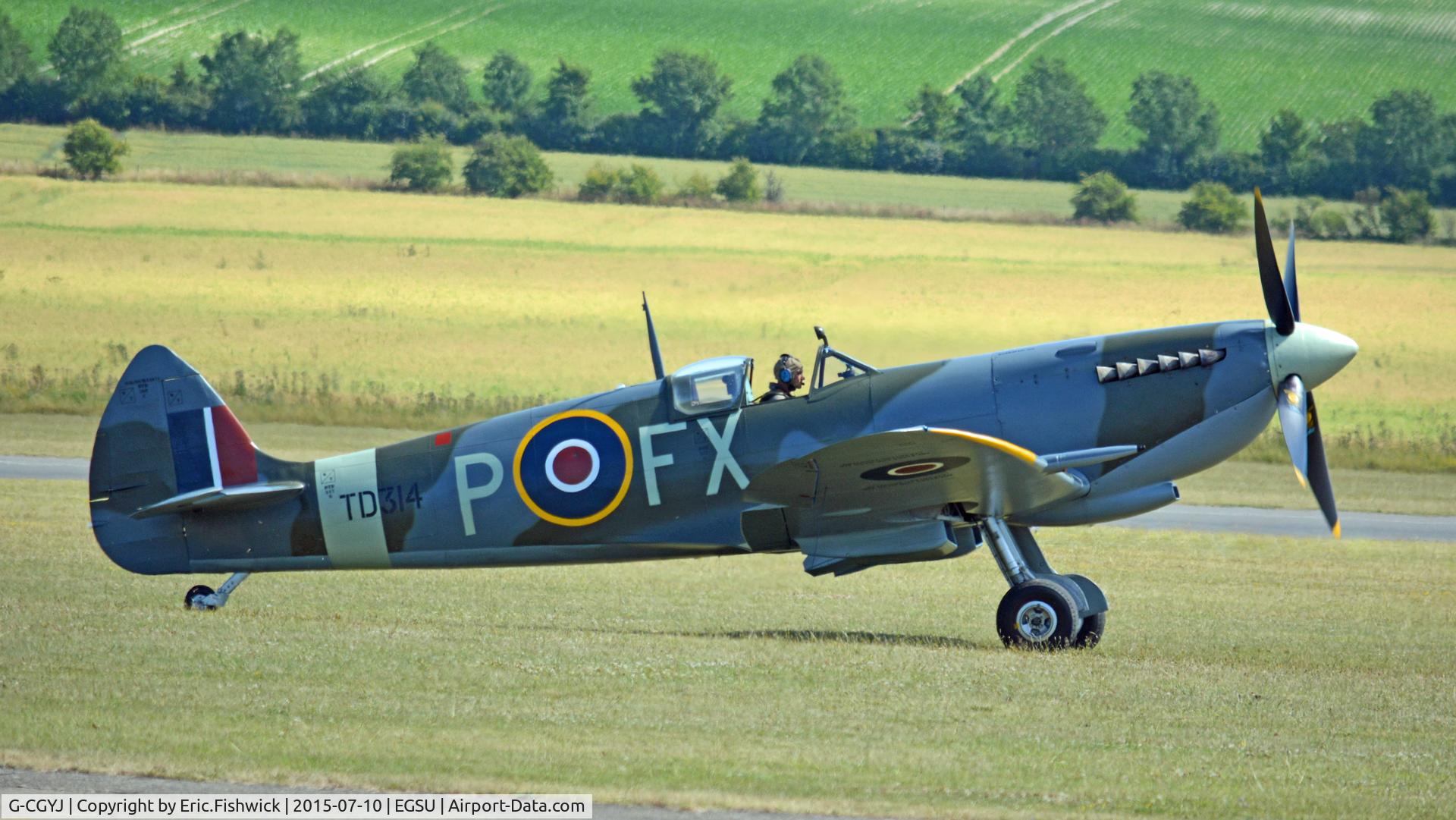 G-CGYJ, 1944 Supermarine Spitfire HFIX  (Mark IXe) C/N CBAF 10492, 2. TD314 on the eve of Flying Legends Air Show, Duxford - July 2015.