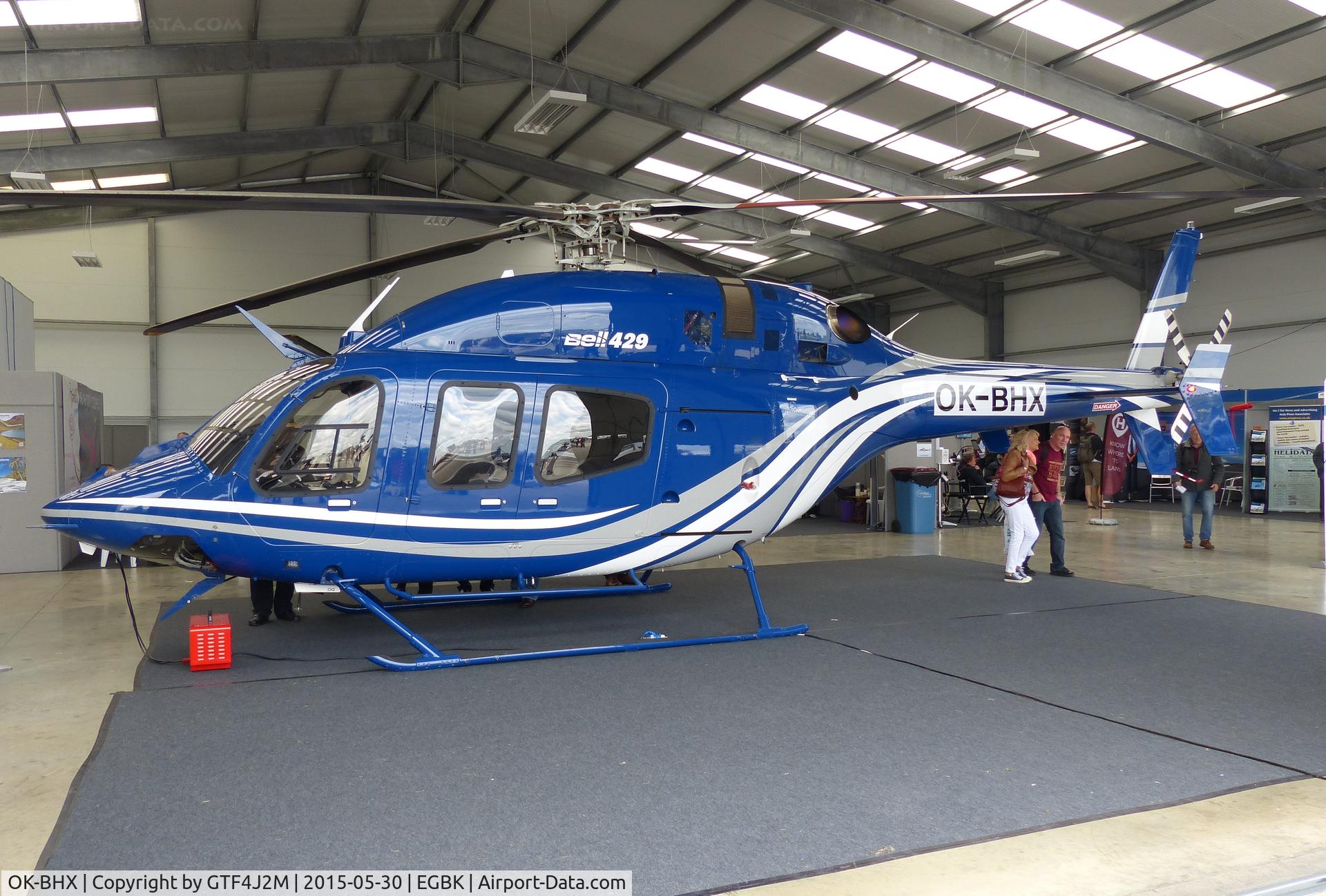 OK-BHX, 2014 Bell 429 GlobalRanger C/N 57224, OH-BHX at Heli Expo Sywell 30.5.15 (2nd use of these marks on  Bell 429)
