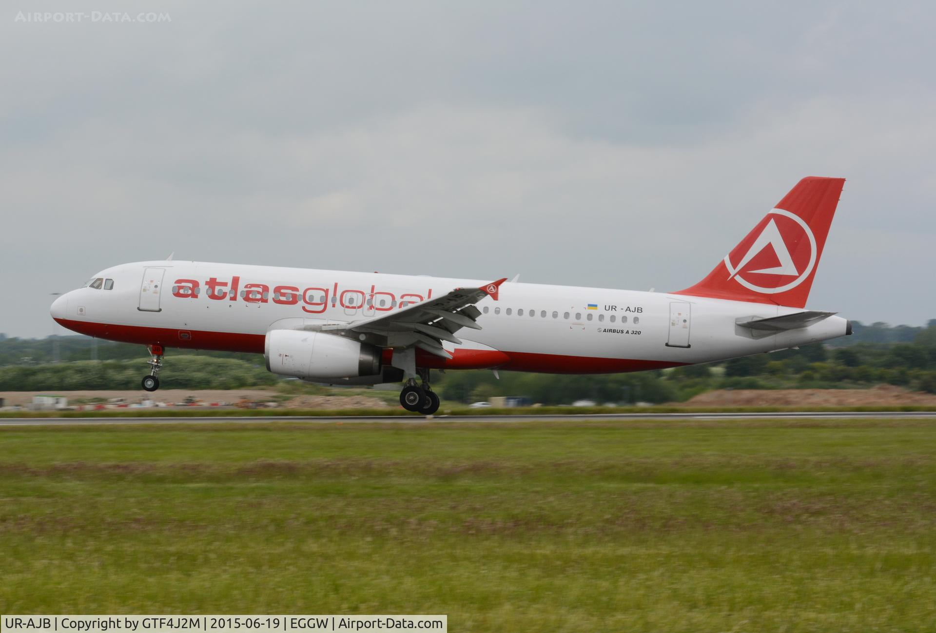 UR-AJB, 1997 Airbus A320-233 C/N 733, UR-AJB  of Atlasglobal at Luton 19.6.15