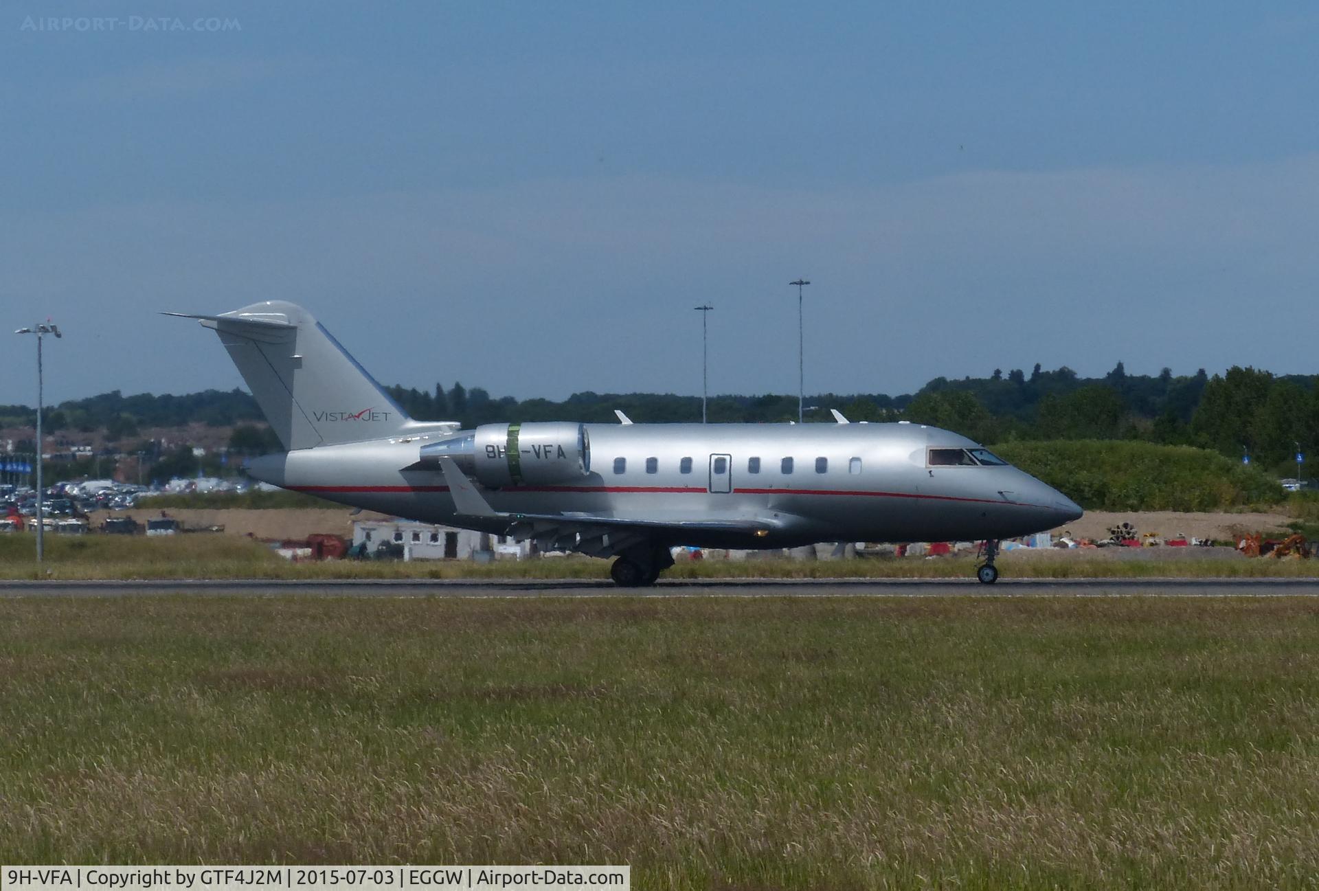 9H-VFA, 2014 Bombardier Challenger 605 (CL-600-2B16) C/N 5970, 9H-VFA at Luton 3.7.15