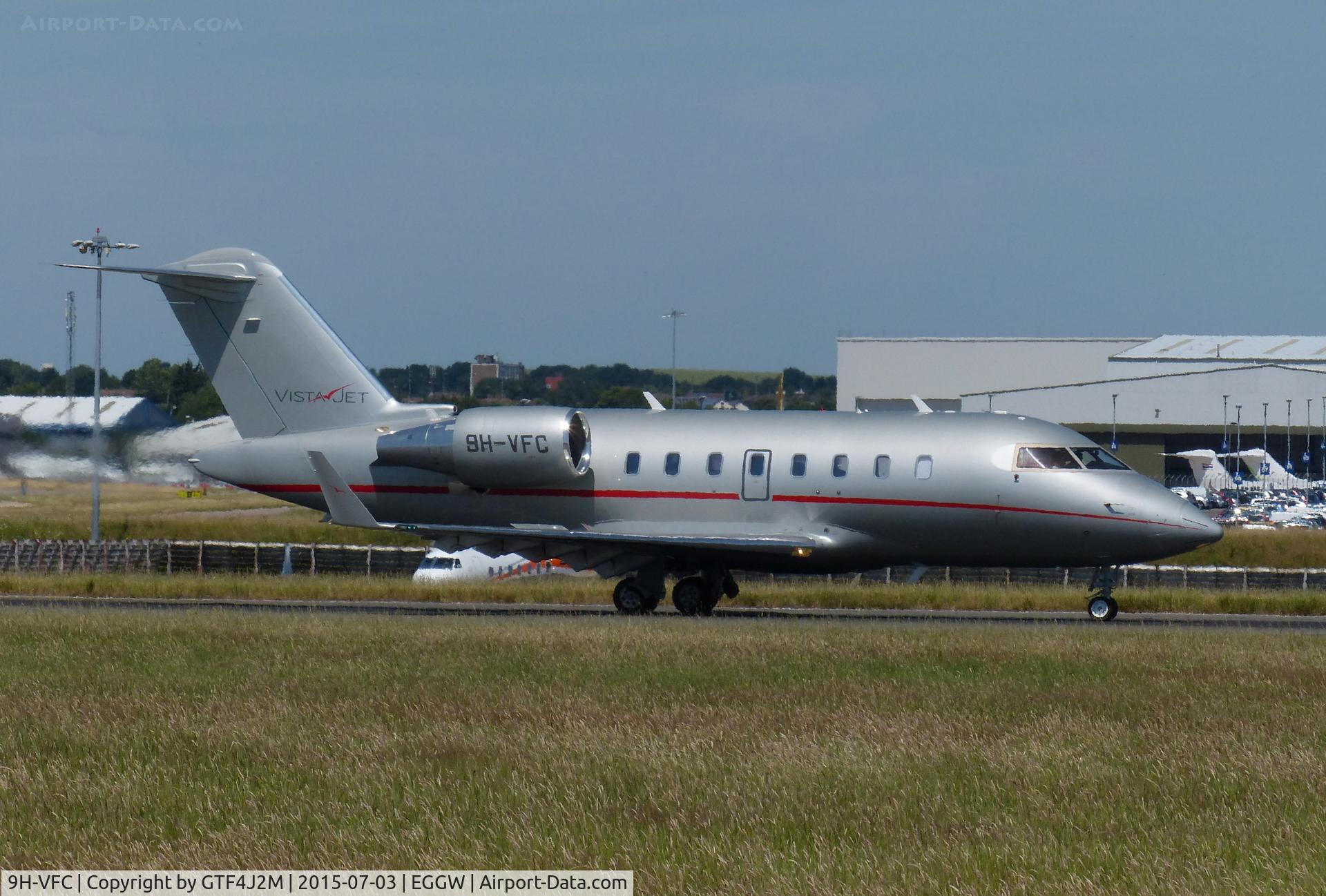 9H-VFC, 2015 Bombardier Challenger 605 (CL-600-2B16) C/N 5972, 9H-VFC at Luton 3.7.15