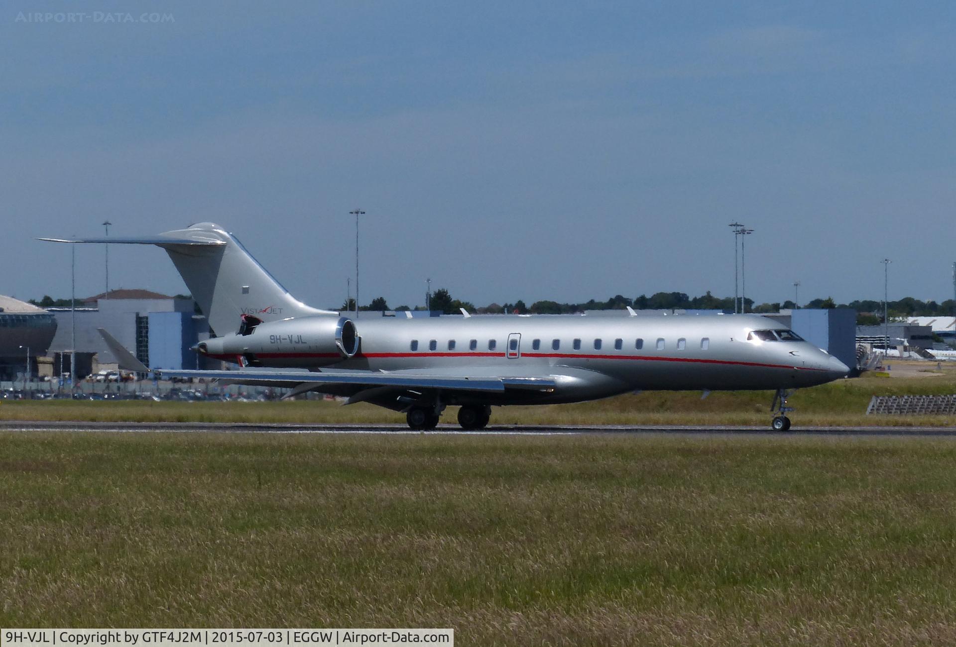 9H-VJL, 2014 Bombardier Global 6000 (BD-700-1A10) C/N 9626, 9H-VJL at Luton 3.7.15