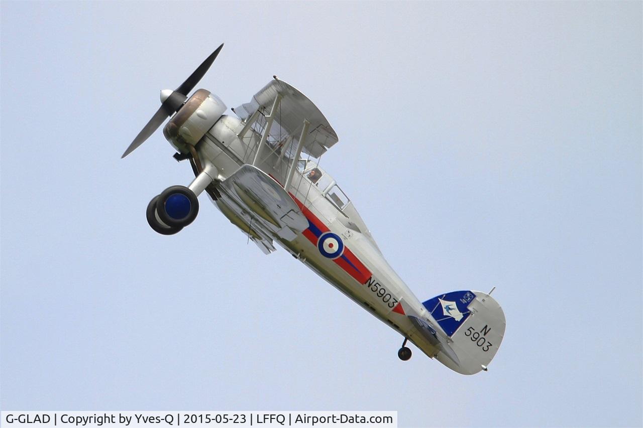 G-GLAD, 1939 Gloster Gladiator Mk2 C/N G5/75751, Gloster Gladiator II, On display, La Ferté-Alais (LFFQ) Air show 2015