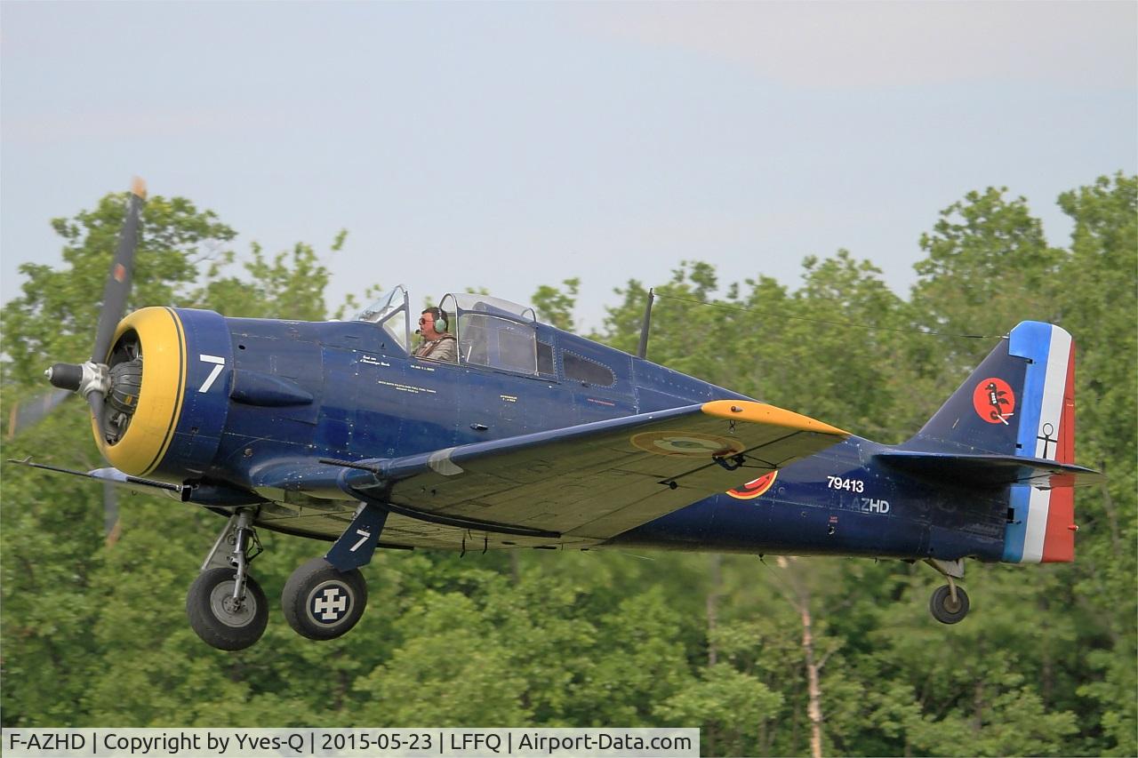 F-AZHD, North American NA-68 C/N SA-30, North American NA-68, Take off rwy 28, La Ferté-Alais (LFFQ) Air show 2015