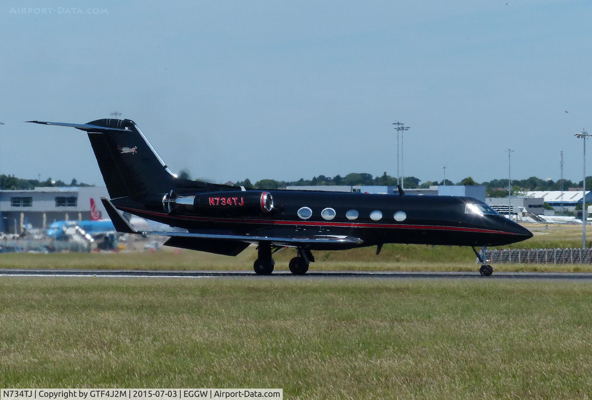 N734TJ, 1983 Gulfstream Aerospace G-1159A Gulfstream III Gulfstream III C/N 392, N734TJ at Luton 3.7.15