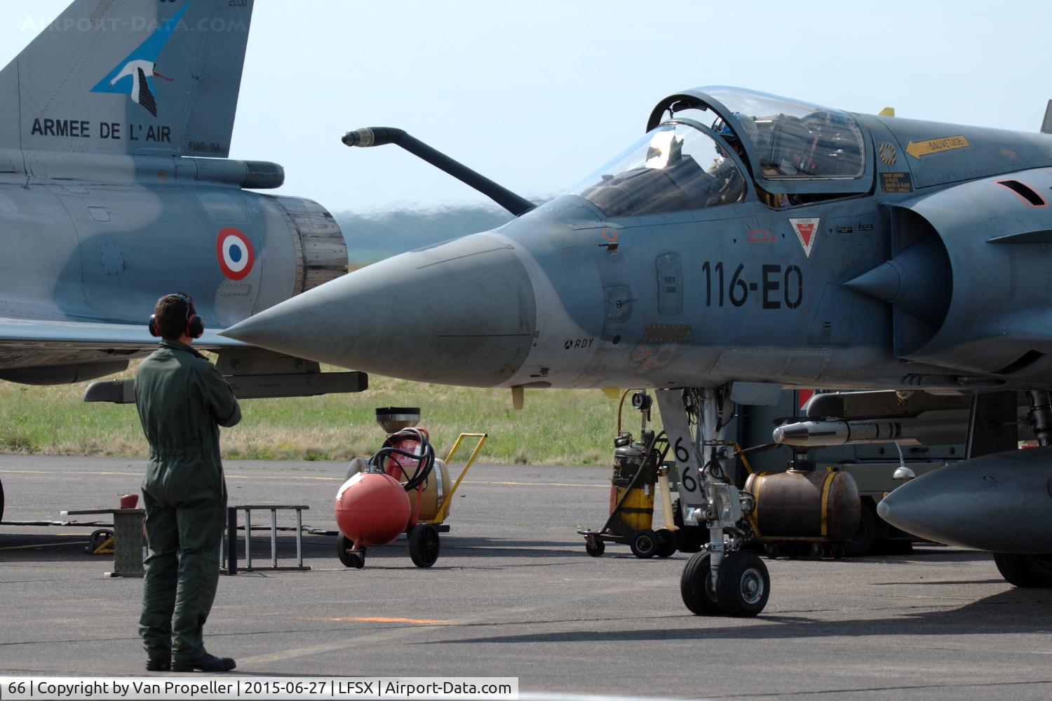 66, Dassault Mirage 2000-5F C/N 292, Start-up of a Mirage 2000-5F fighter of the French Air Force at Luxeuil Air Base.
