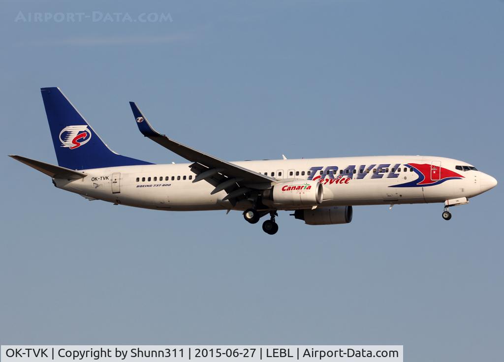 OK-TVK, 2004 Boeing 737-86N C/N 32740, Landing rwy 25R