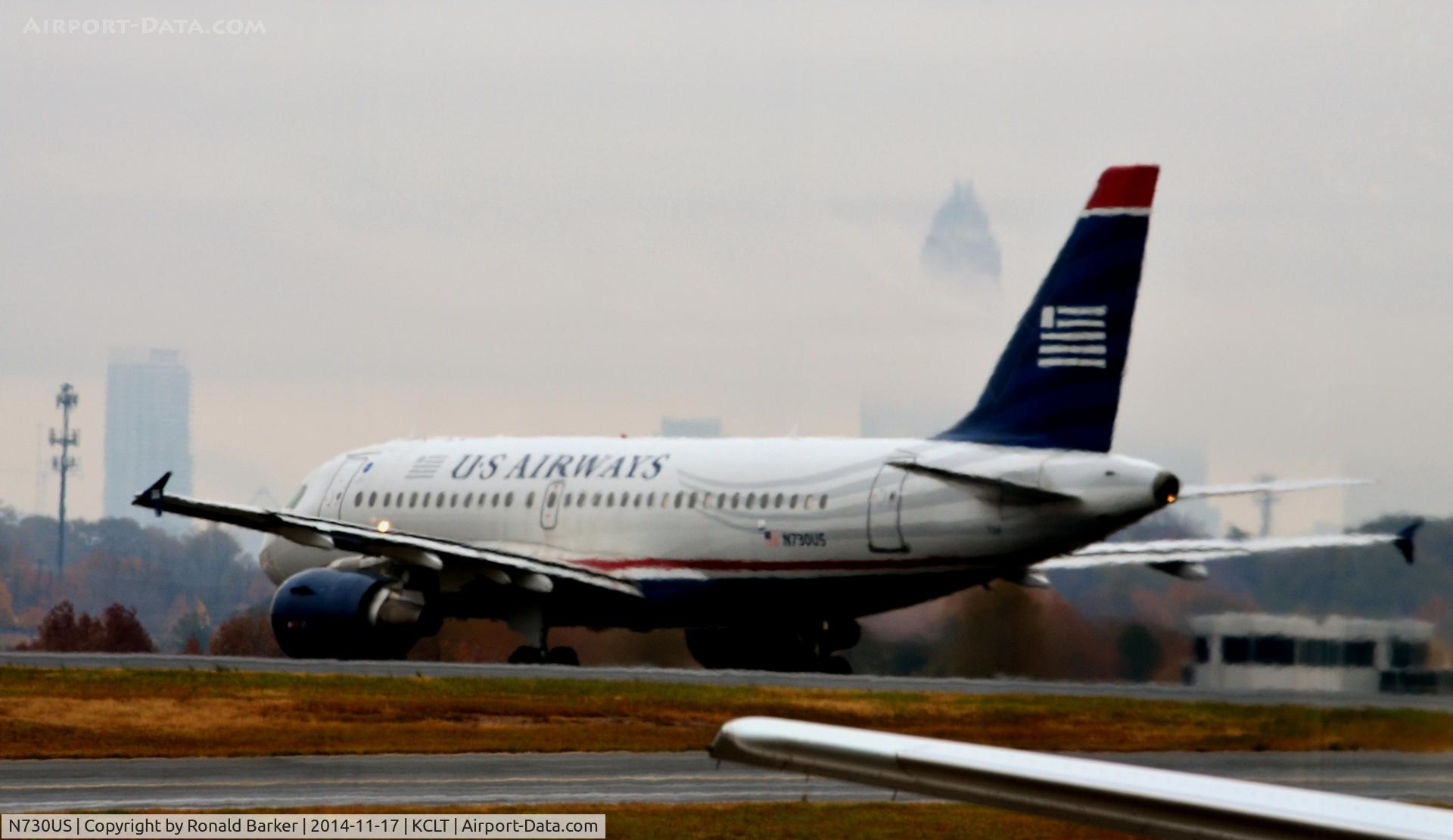 N730US, 2000 Airbus A319-112 C/N 1182, Taxi CLT