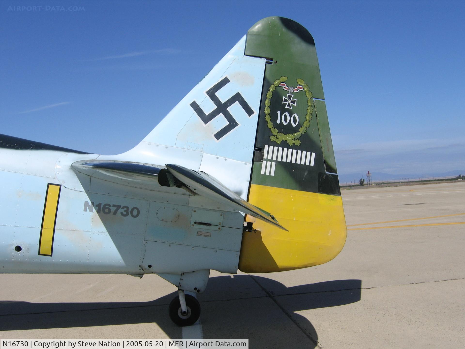 N16730, 1941 North American AT-6C C/N 75-3473, Close-Up of Luftwaffe unit marks on Ray Schutte's AT-6C