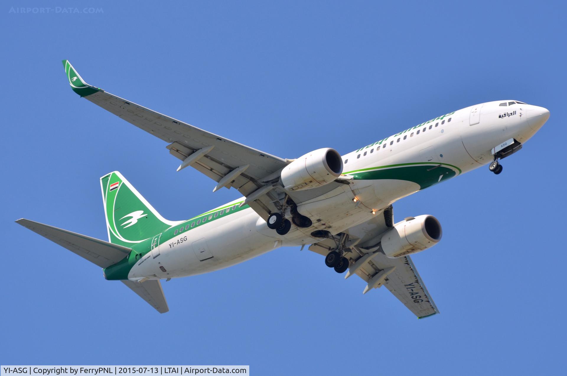 YI-ASG, 2014 Boeing 737-81Z C/N 40089, Iraqi B738 arriving