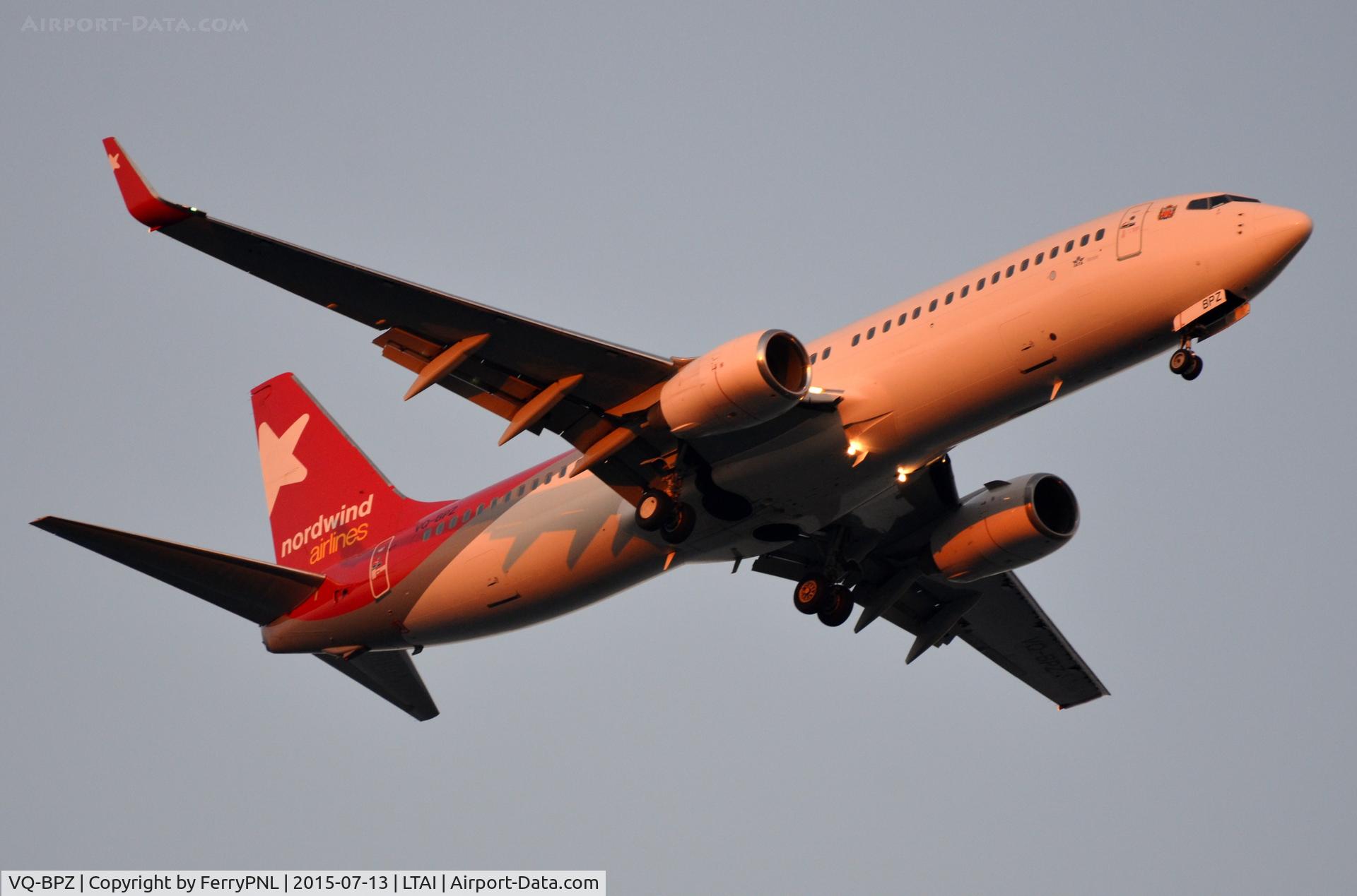VQ-BPZ, 2006 Boeing 737-8BK C/N 33027, Nordwind B738 arriving at first light. Former PR-GIE of GOL.