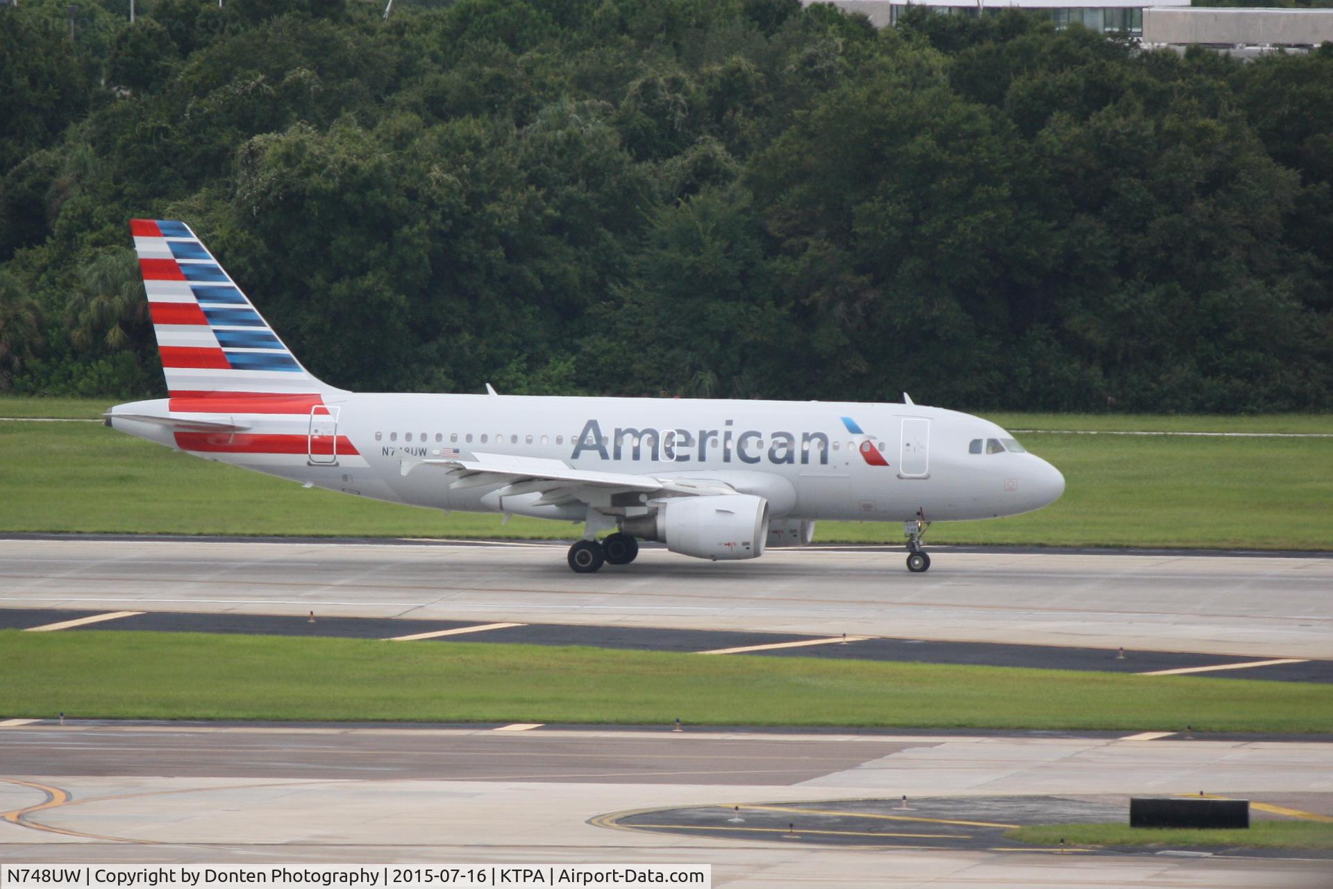 N748UW, 2000 Airbus A319-112 C/N 1311, American Flight 1846 (N748UW) arrives at Tampa International Airport following flight from Reagan National Airport