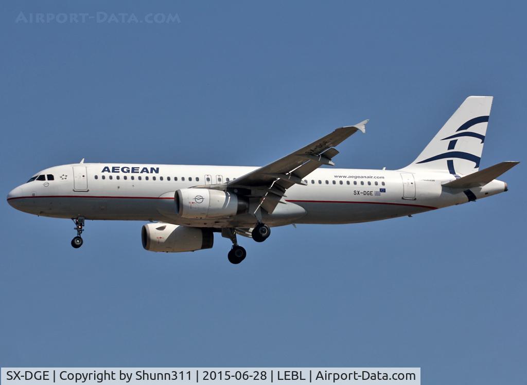 SX-DGE, 2009 Airbus A320-232 C/N 3990, Landing rwy 25R