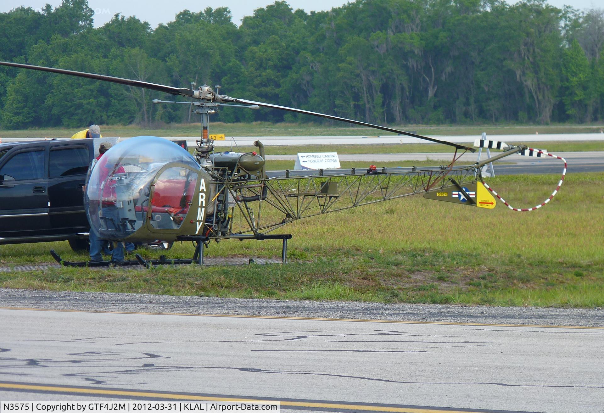 N3575, Bell 47D-1 C/N K-7032, N3575 at Lakeland in US Army c/s 31.3.12