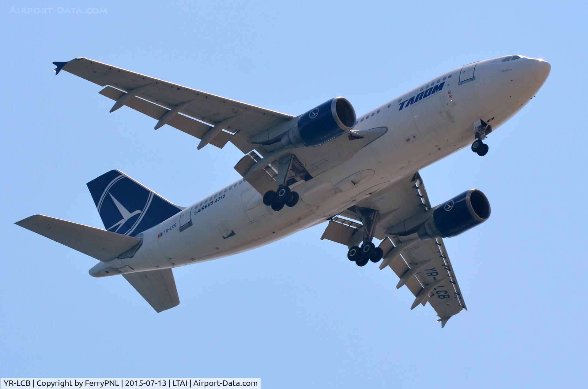 YR-LCB, 1992 Airbus A310-322 C/N 644, Tarom A310 over the Turkish coast.