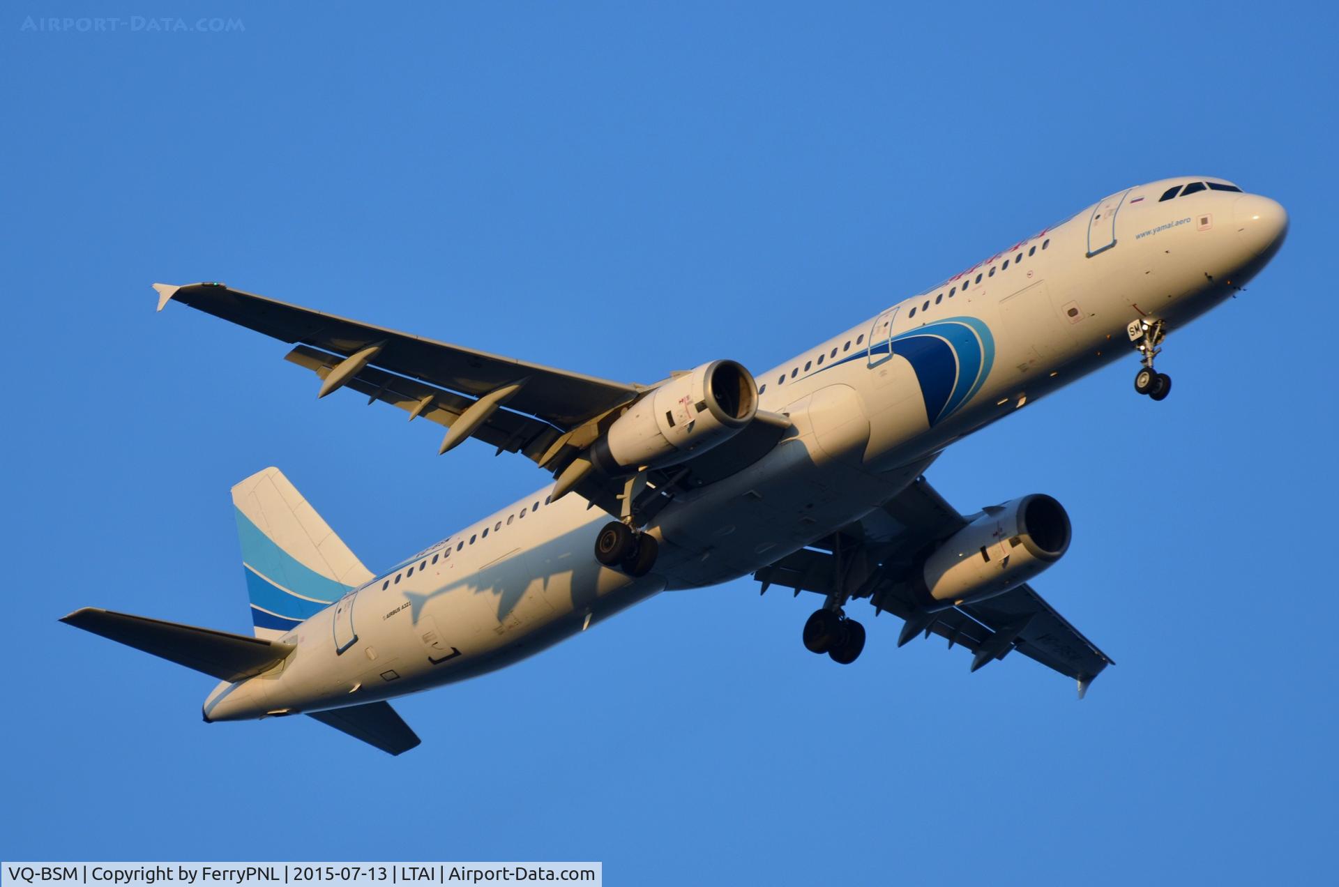 VQ-BSM, 2003 Airbus A321-231 C/N 1967, Yamal A321 landing in AYT