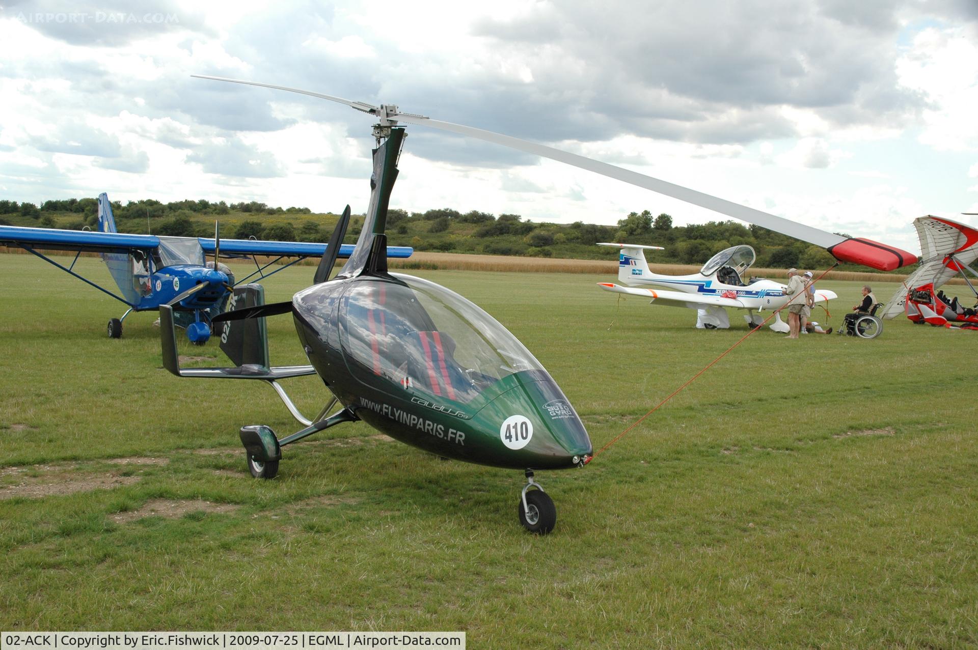 02-ACK, AutoGyro Europe Calidus 410 C/N C09F02, 02-ACK - Rather smart Calidus Autogiro 02-ACK at Damys Hall Airfield - Tour de France ULM 2009 - Anniversaire Louis Bleriot