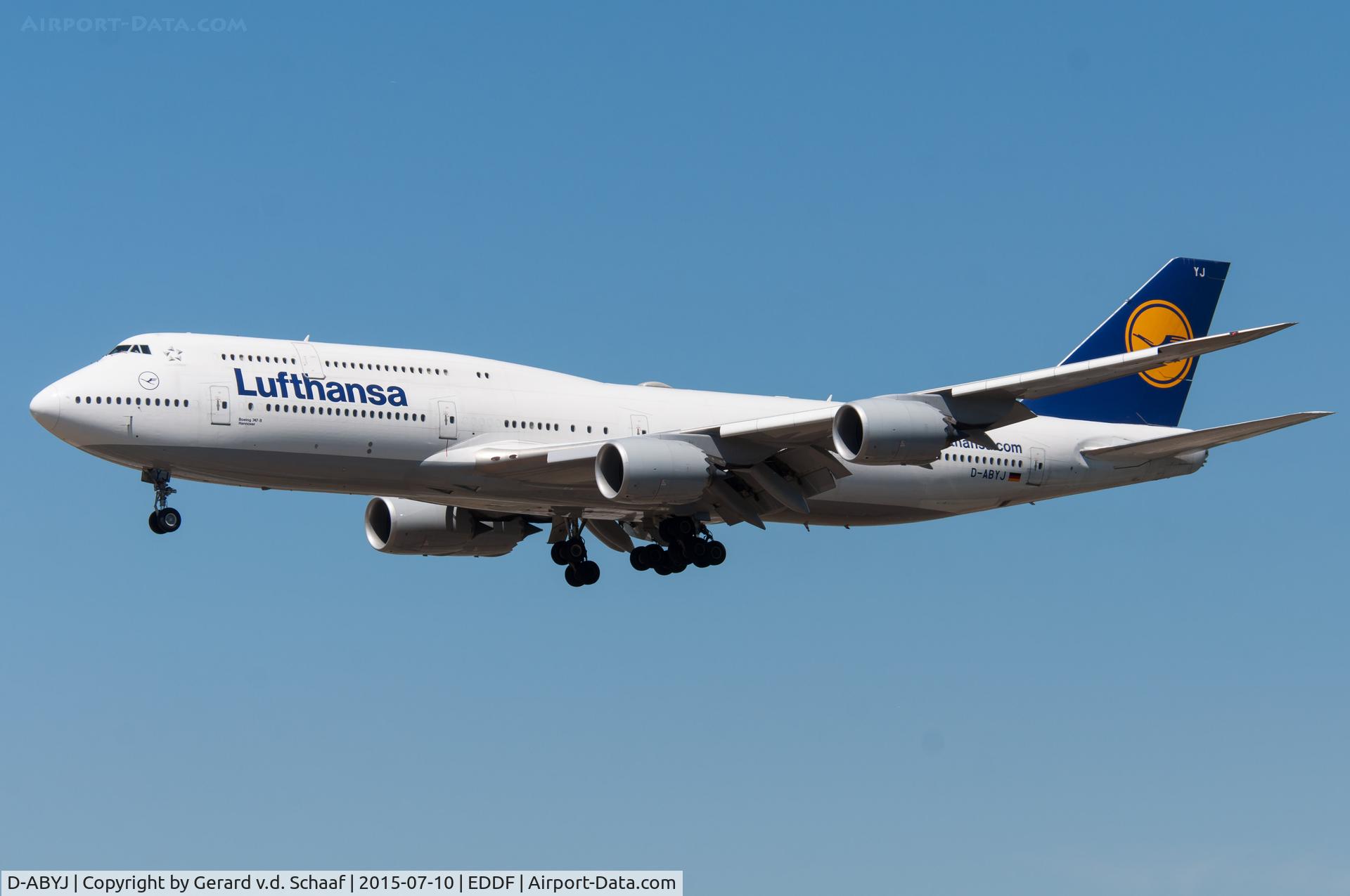 D-ABYJ, 2013 Boeing 747-830 C/N 37834, Frankfurt, July 2015