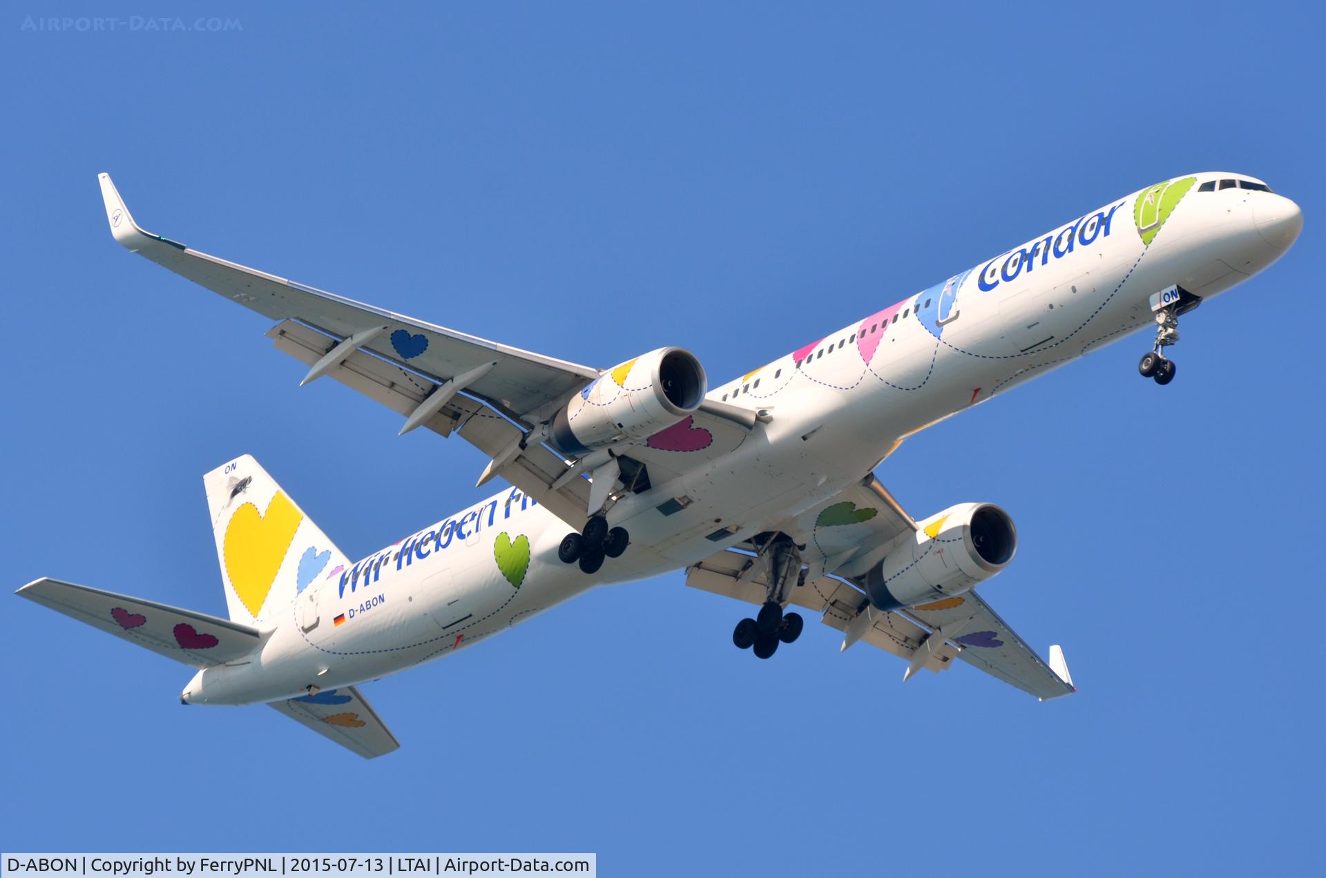D-ABON, 2000 Boeing 757-330 C/N 29023, Condor arrives in AYT