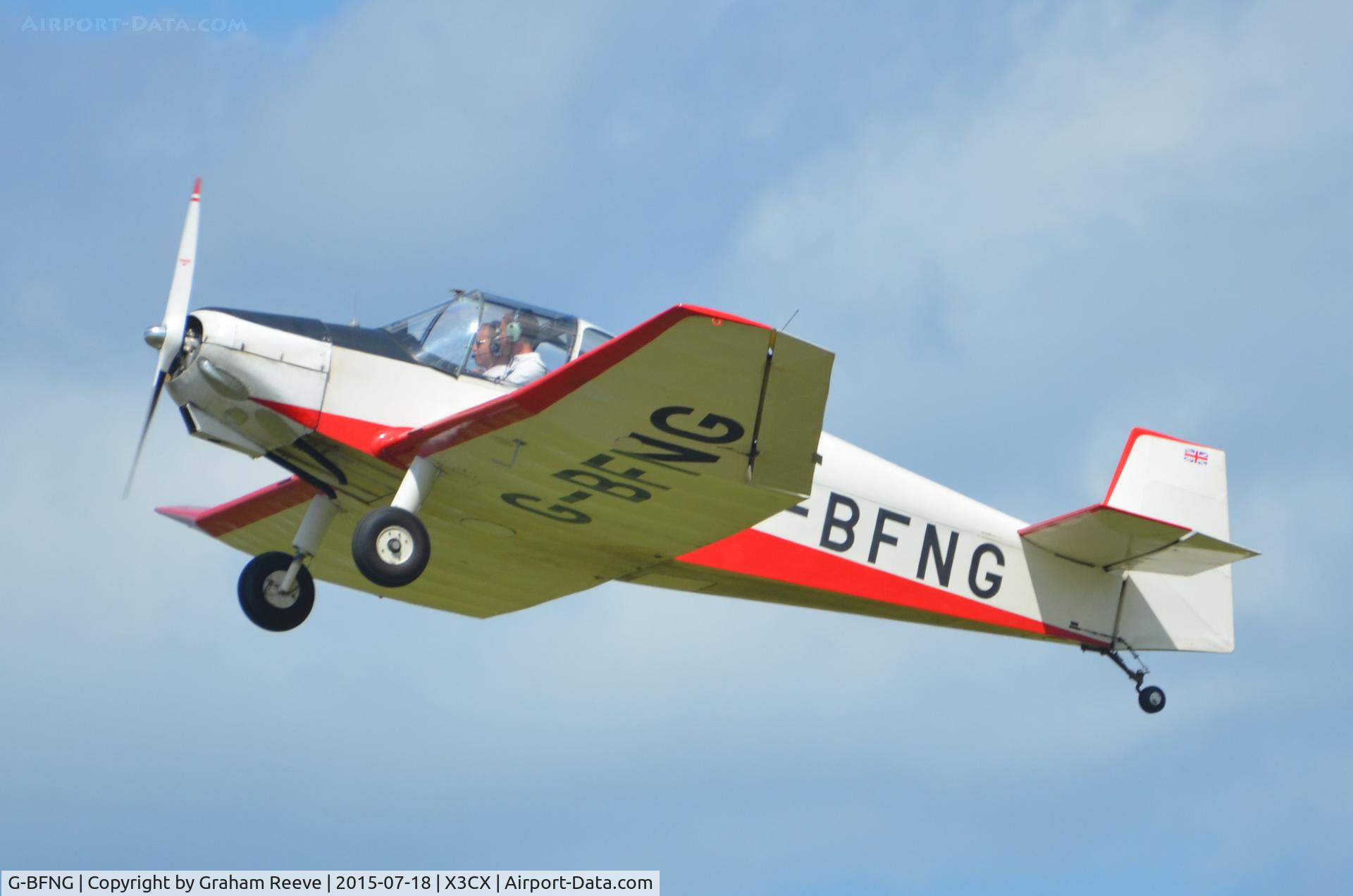 G-BFNG, 1966 Jodel D-112 C/N 1321, Departing from Northrepps.