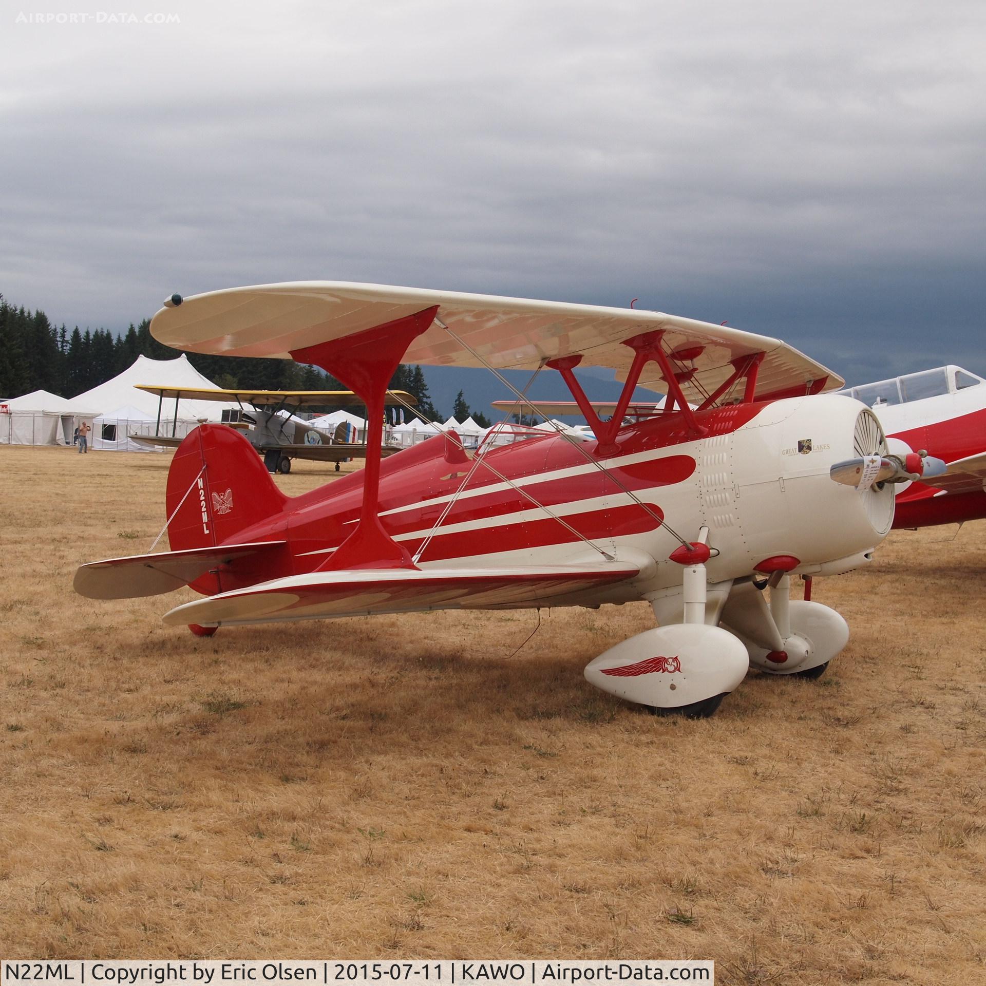 N22ML, 2007 Great Lakes 2T Sport Trainer C/N 01, 2007 Moss Lakes at the 2015 Arlington Fly-In. One of 5 aircraft built by Jim Moss.