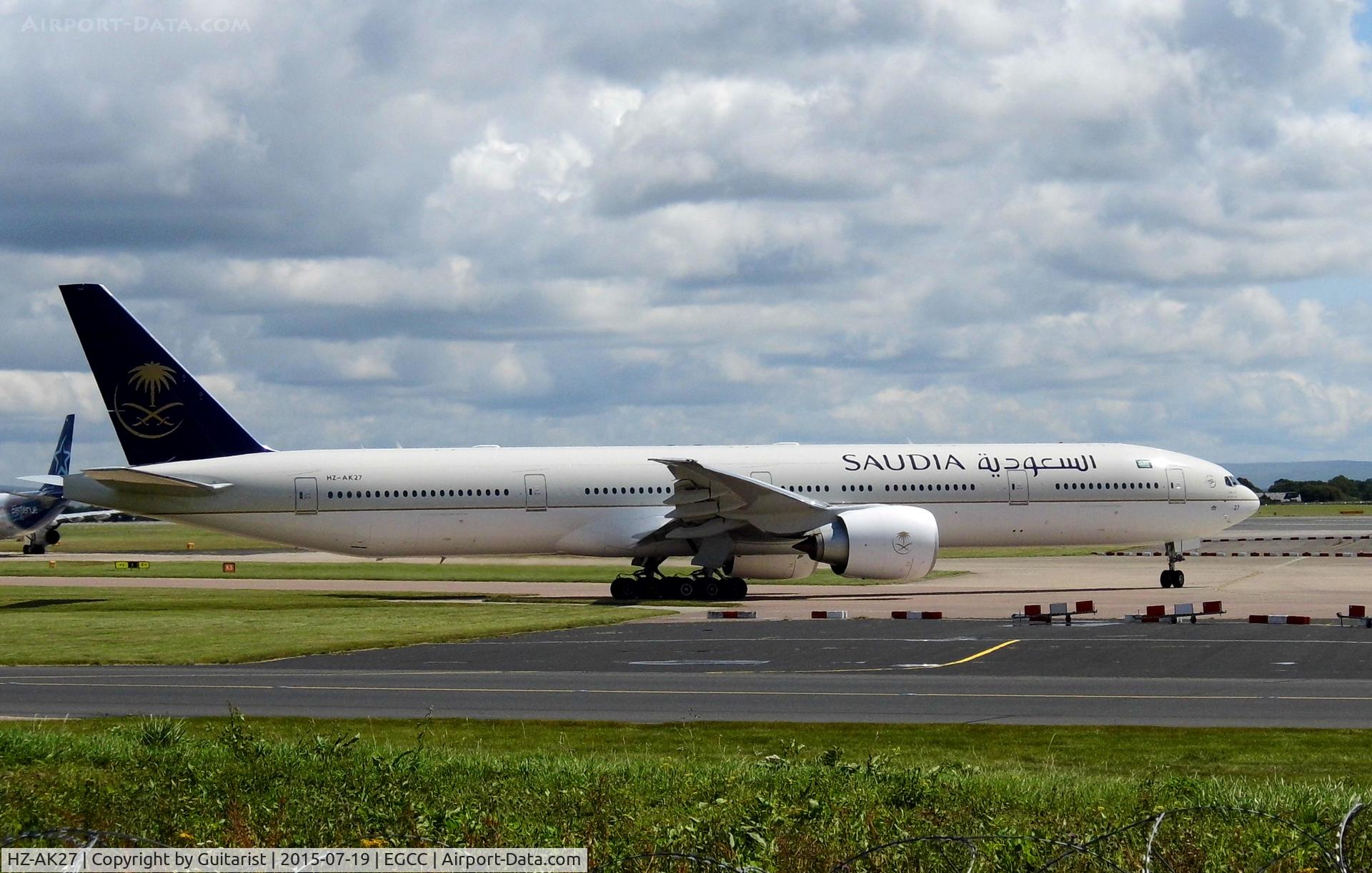 HZ-AK27, 2015 Boeing 777-368/ER C/N 42265, At Manchester