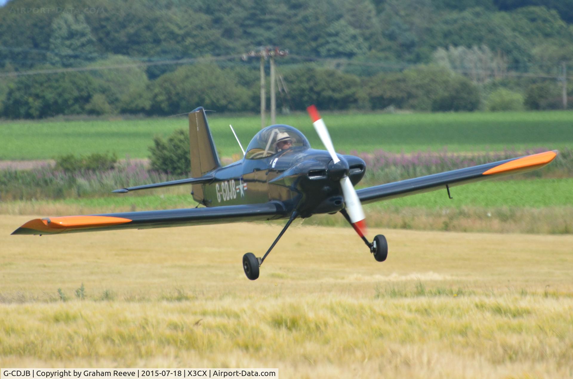 G-CDJB, 1987 Vans RV-4 C/N 1270, Departing from Northrepps.