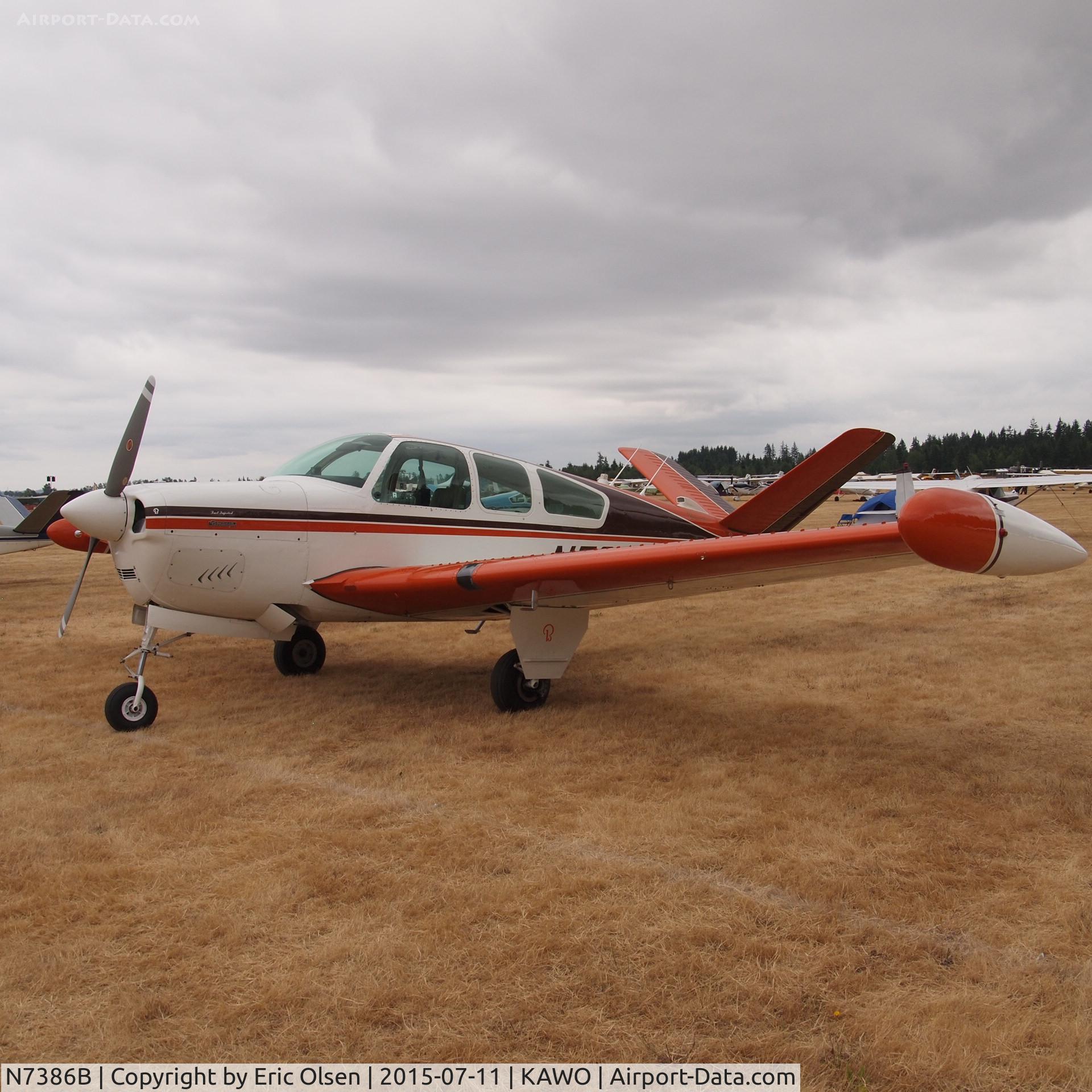 N7386B, 1954 Beech E35 C/N D-3849, 1954 Beech E35 at the 2015 Arlington Fly-In.