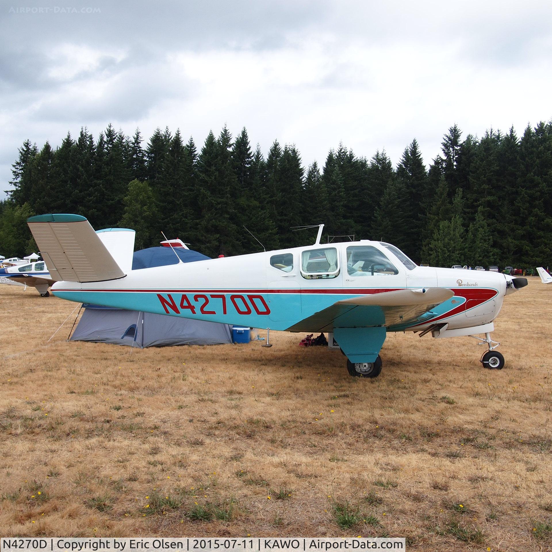 N4270D, 1956 Beech G35 Bonanza C/N D-4490, 1956 Beech G35 at the 2015 Arlington Fly-In.