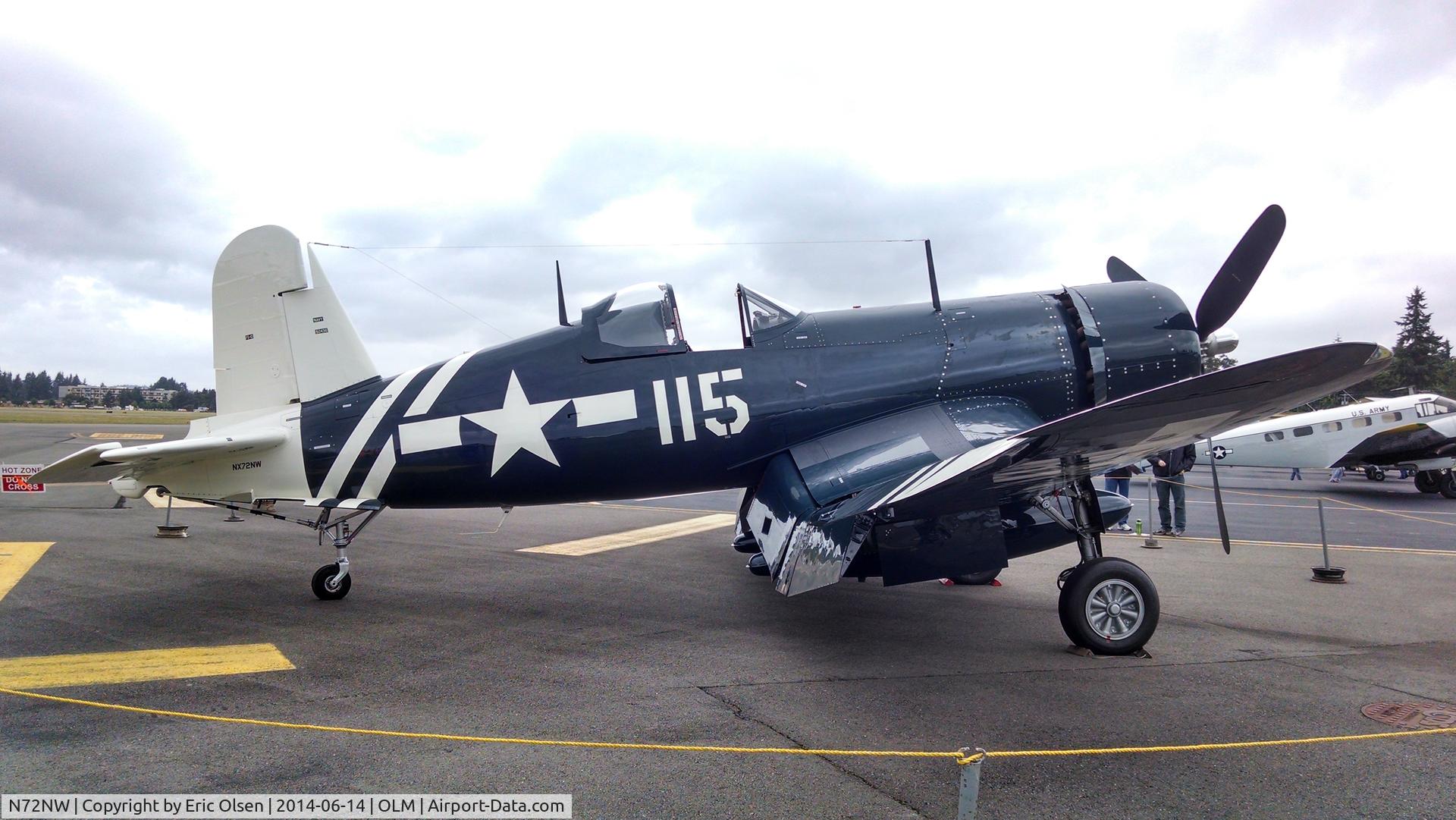 N72NW, 1944 Goodyear FG-1D Corsair C/N 3697, 1944 Goodyear FG-1D at the Olympic Flight Museum.
