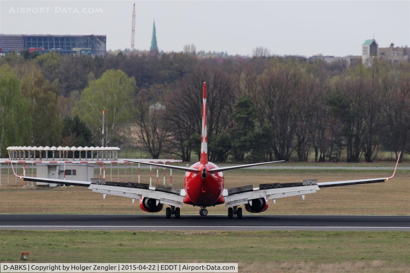 D-ABKS, 2011 Boeing 737-86J C/N 36880, ... and was doing a u-turn on runway to reach apron asap.