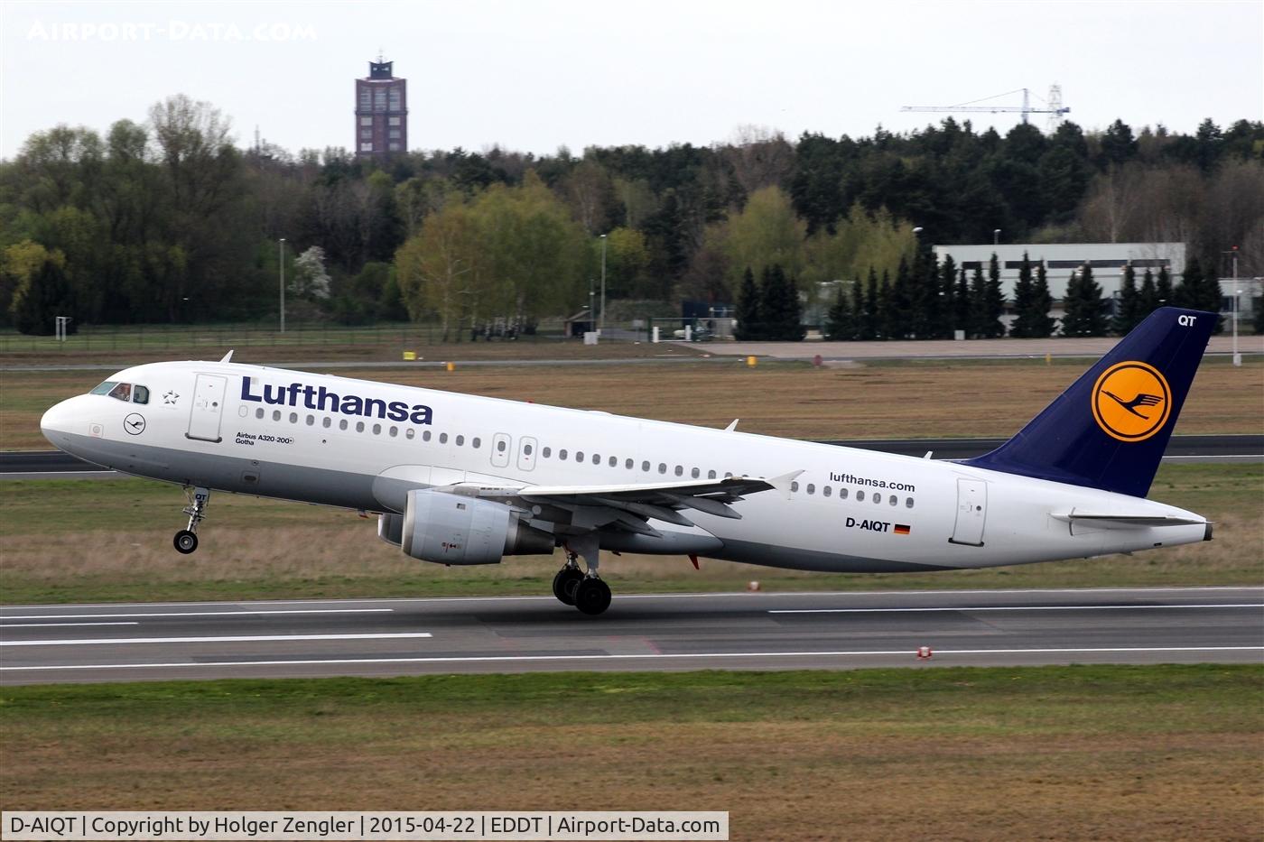 D-AIQT, 2000 Airbus A320-211 C/N 1337, Lift off right in front of TXL visitor´s terrace......