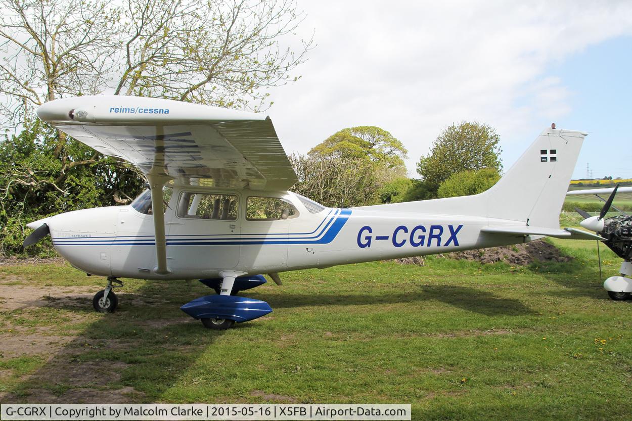 G-CGRX, 1976 Reims F172N Skyhawk Skyhawk C/N 1524, Reims F172N Skyhawk II at the opening of Fishburn Airfield's new clubhouse, May 16th 2015.