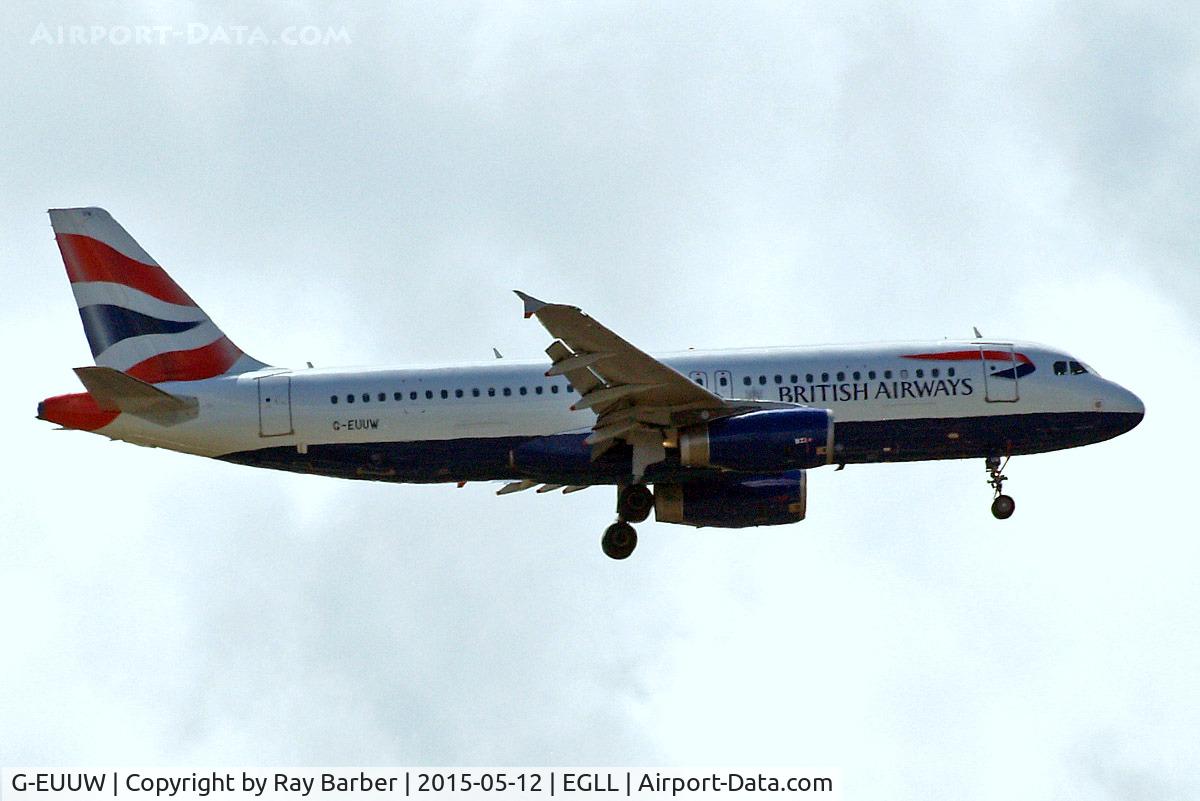 G-EUUW, 2008 Airbus A320-232 C/N 3499, Airbus A320-232 [3499] (British Airways) Home~G 12/05/2015. On approach 27L.