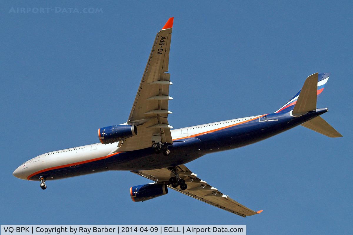 VQ-BPK, 2012 Airbus A330-343X C/N 1345, Airbus A330-343X [1345] (Aeroflot Russian Airlines) Home~G 09/04/2014. On approach 27R.